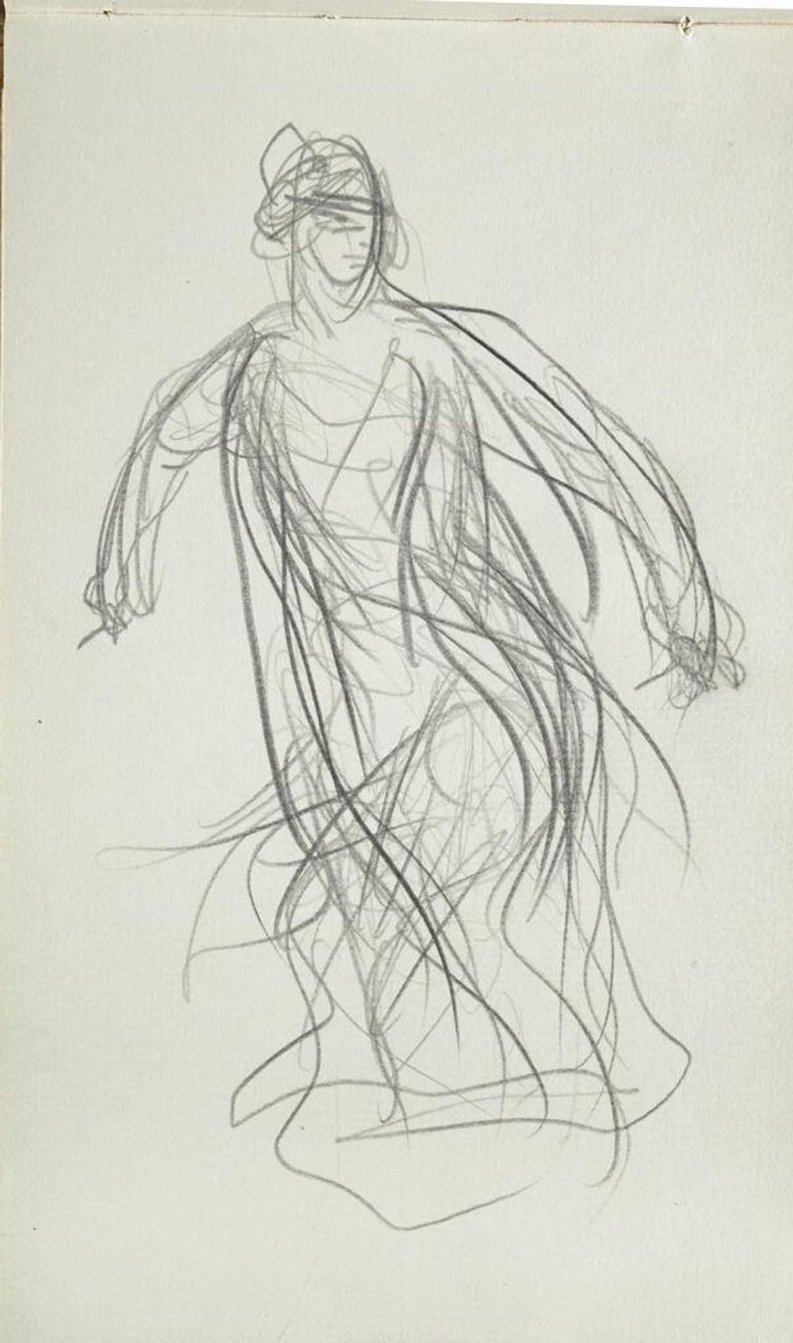 Blank page; verso: Sketch of Carmencita by John Singer Sargent