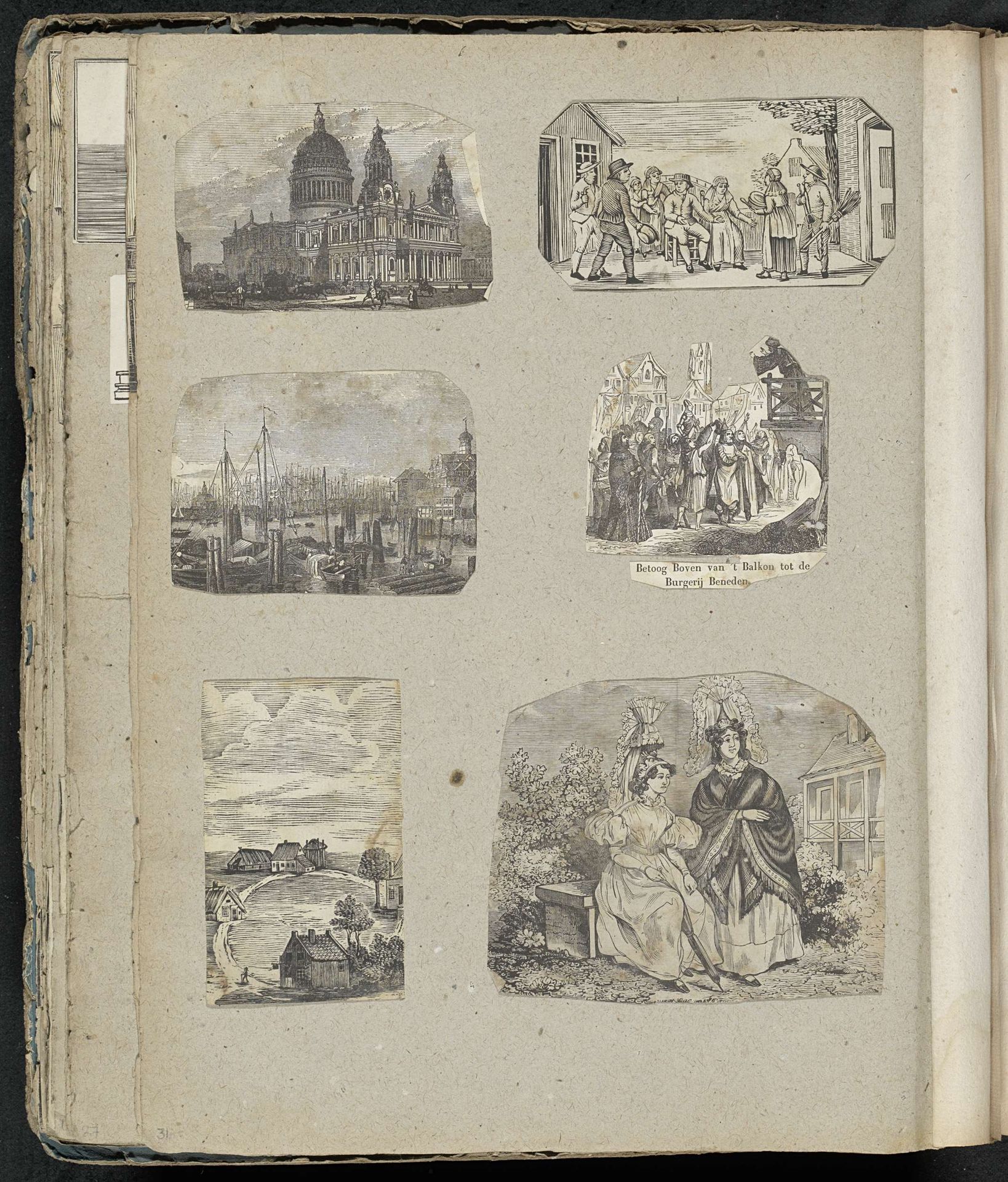 Albumblad met diverse voorstellingen by Alexander Cranendoncq