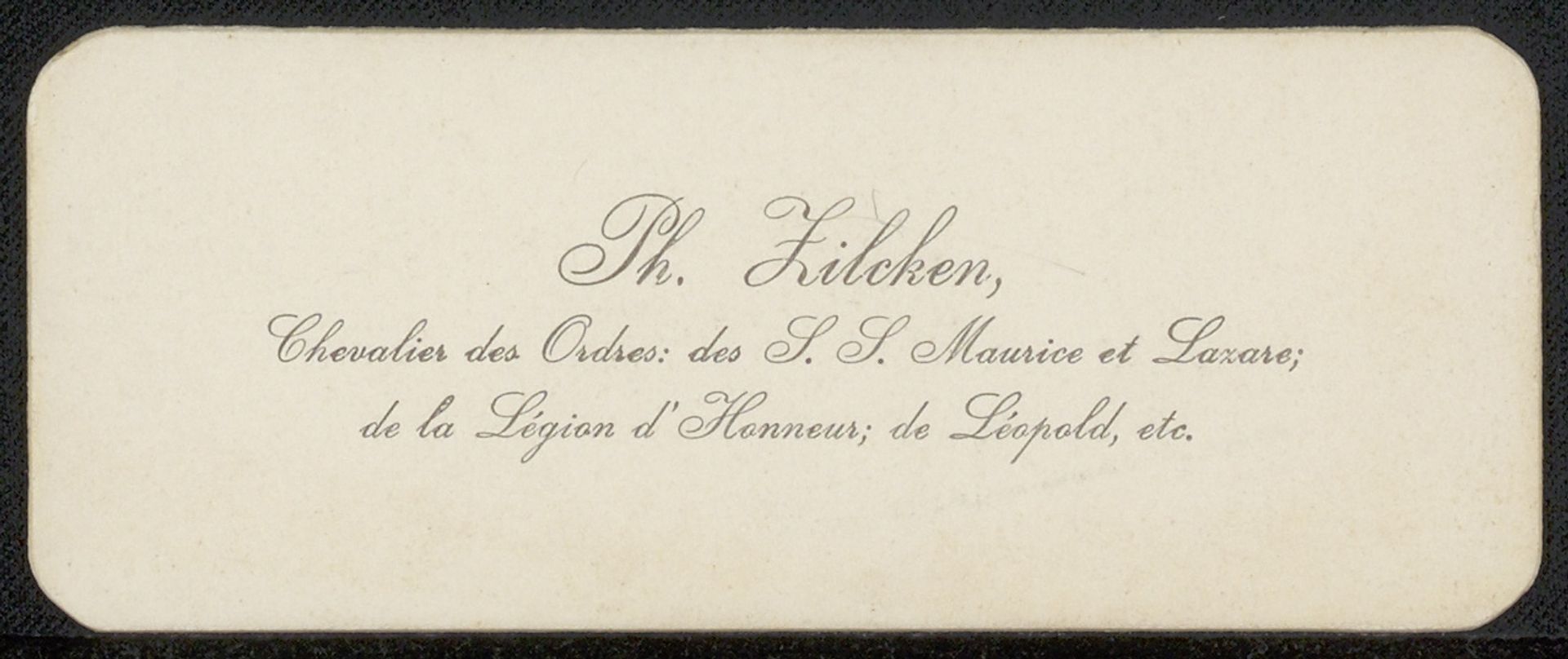 Visitekaartje uit archief Philip Zilcken by Philip Zilcken