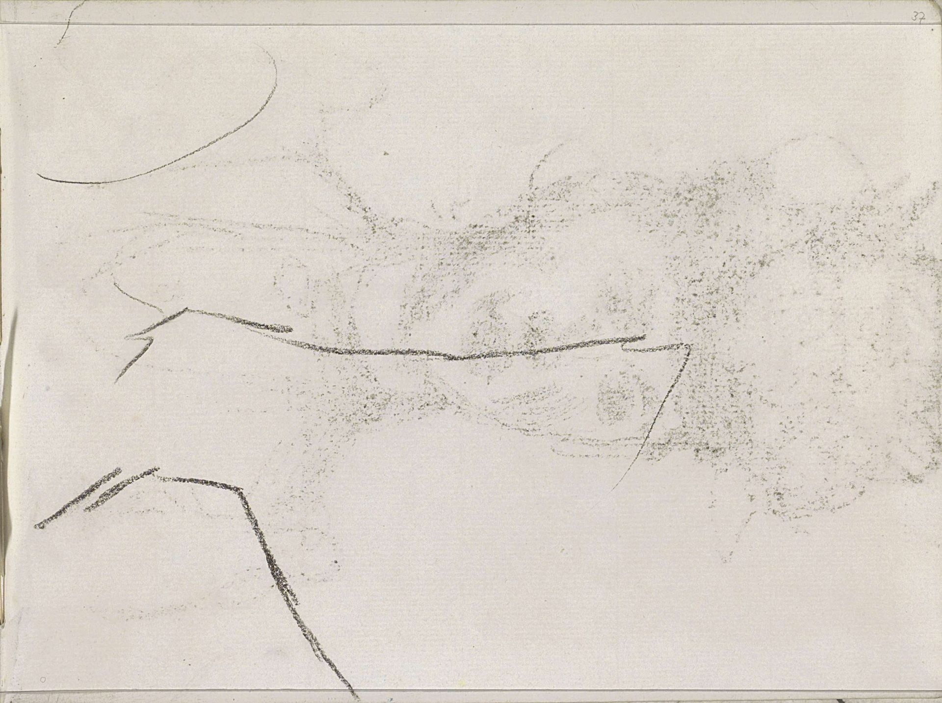 Studie en een abklatsch van een krijttekening by Isaac Israels