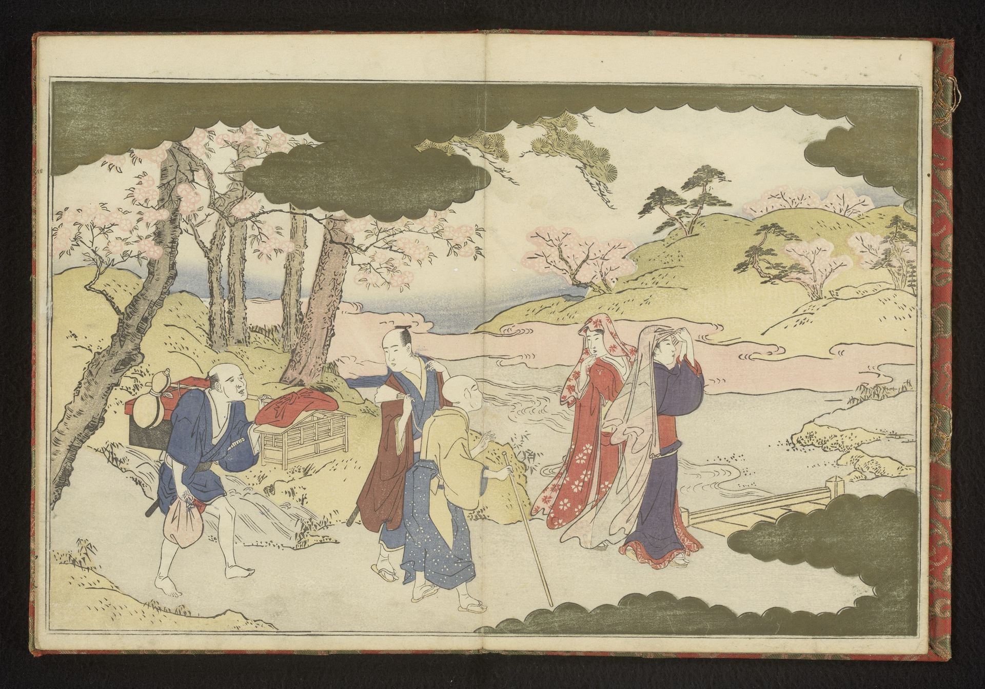 Two ladies flower-viewing at Kyoto by Kitagawa Utamaro