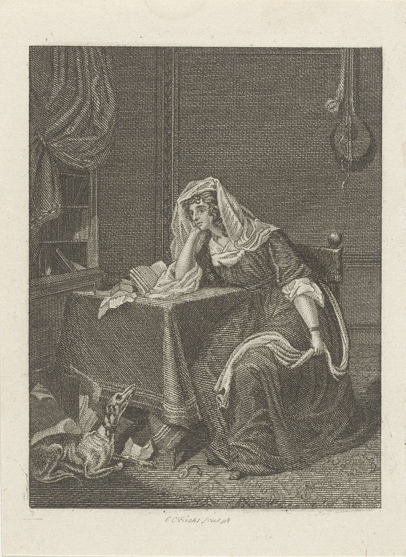 Lezende vrouw by Carl Cristiaan Fuchs