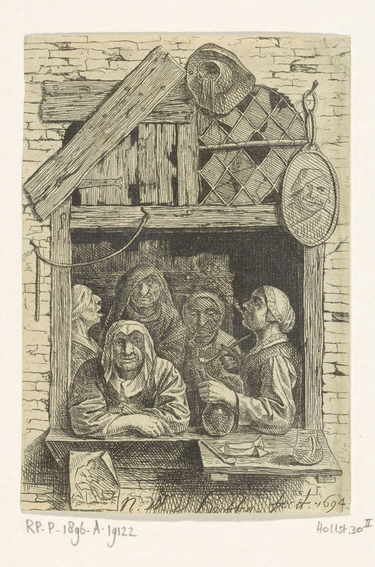 Vijf vrouwen in een venster by Nicolaes van Haeften
