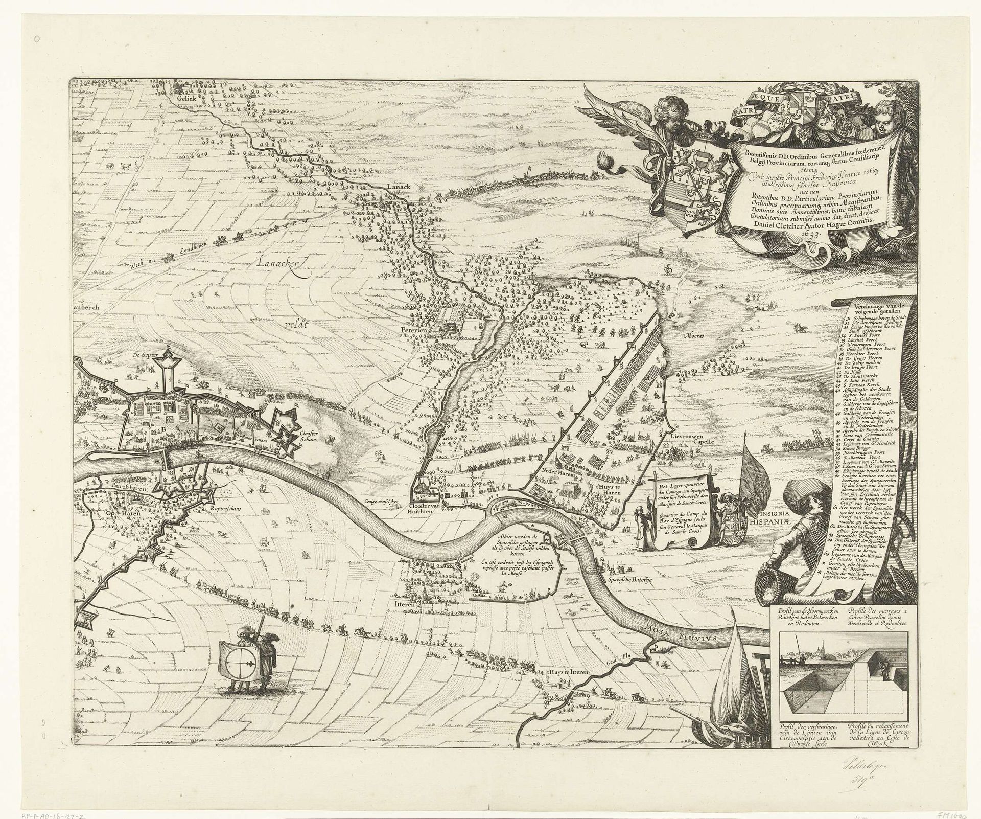 Beleg van Maastricht, 1632 (plaat 2) by Claes Jansz. Visscher