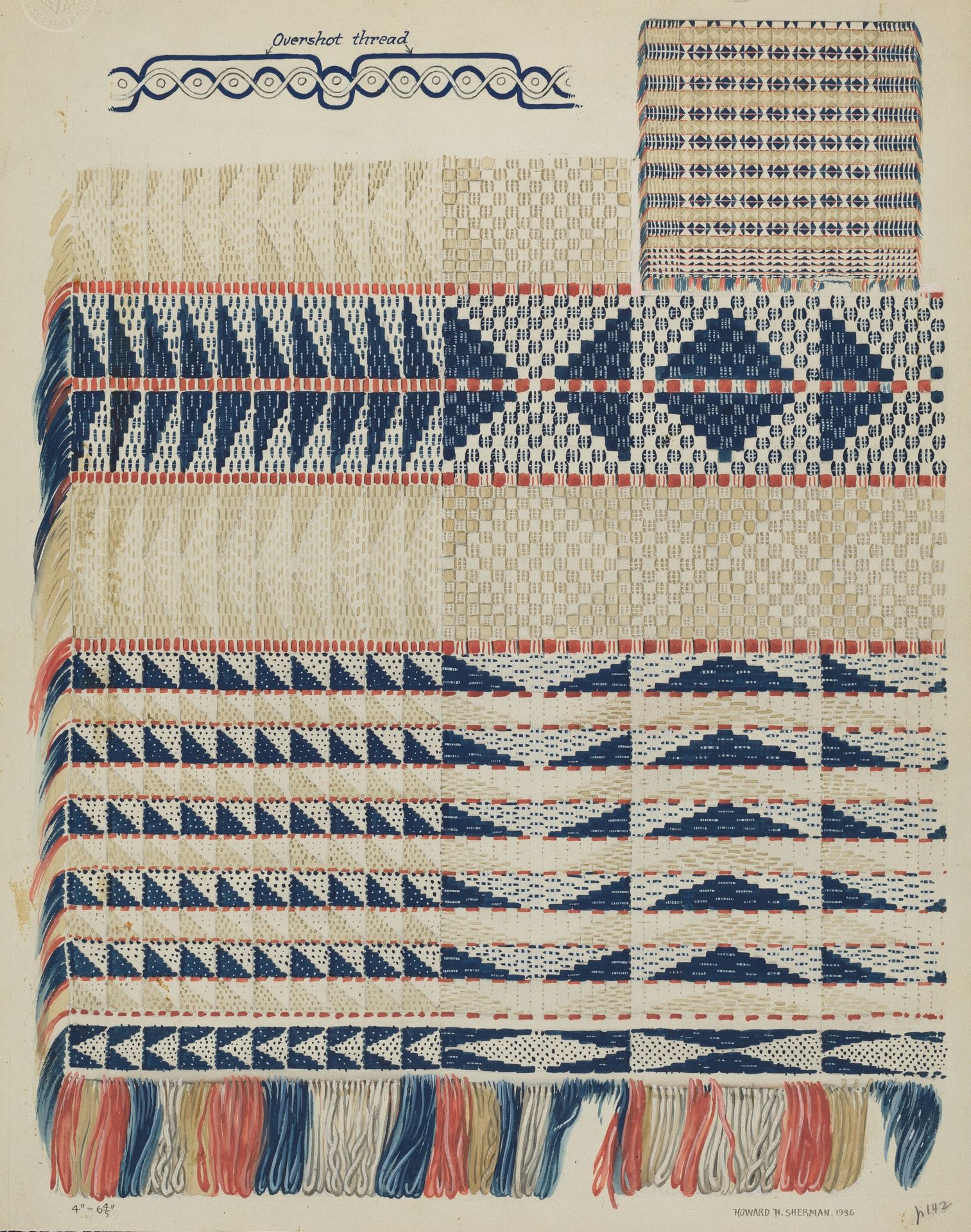 Handwoven Coverlet by Howard H. Sherman