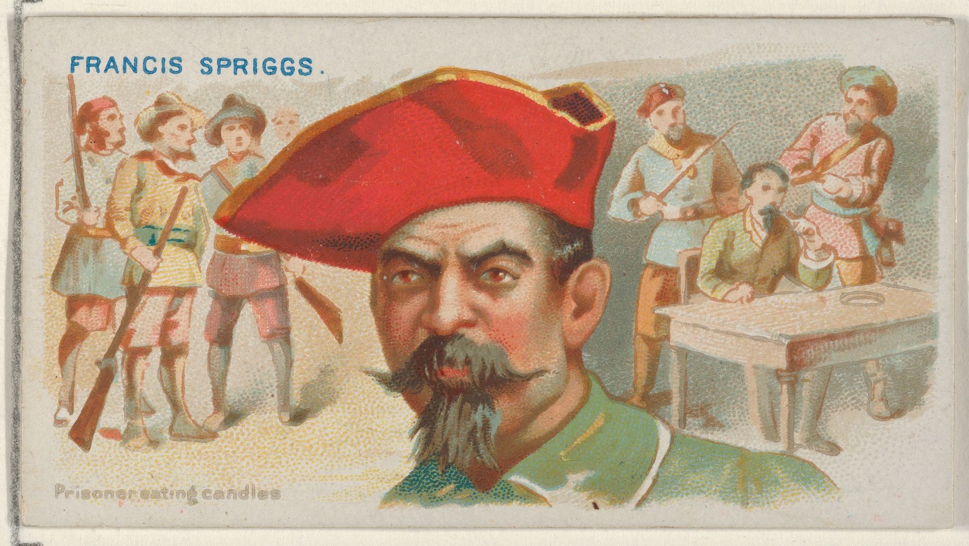 Francis Spriggs, Prisoner Eating Candles, from the Pirates of the Spanish Main series (N19) for Allen & Ginter Cigarettes by Allen & Ginter