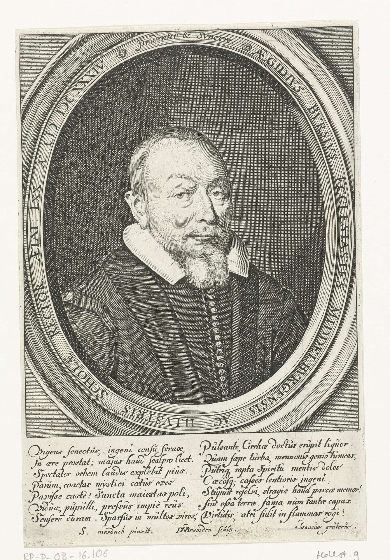 Portret van Aegidius Bursius by Daniël van den Bremden