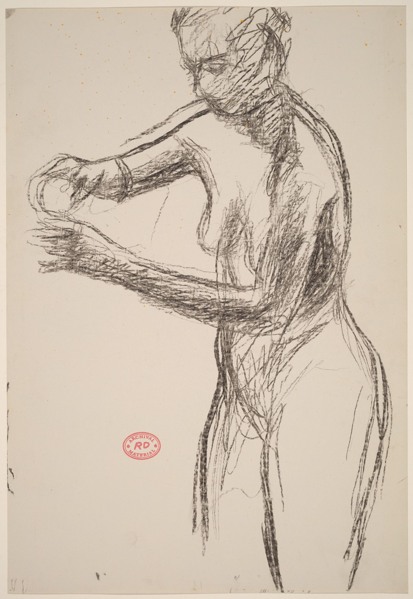 Untitled [standing female nude manipulating a small object] by Richard Diebenkorn