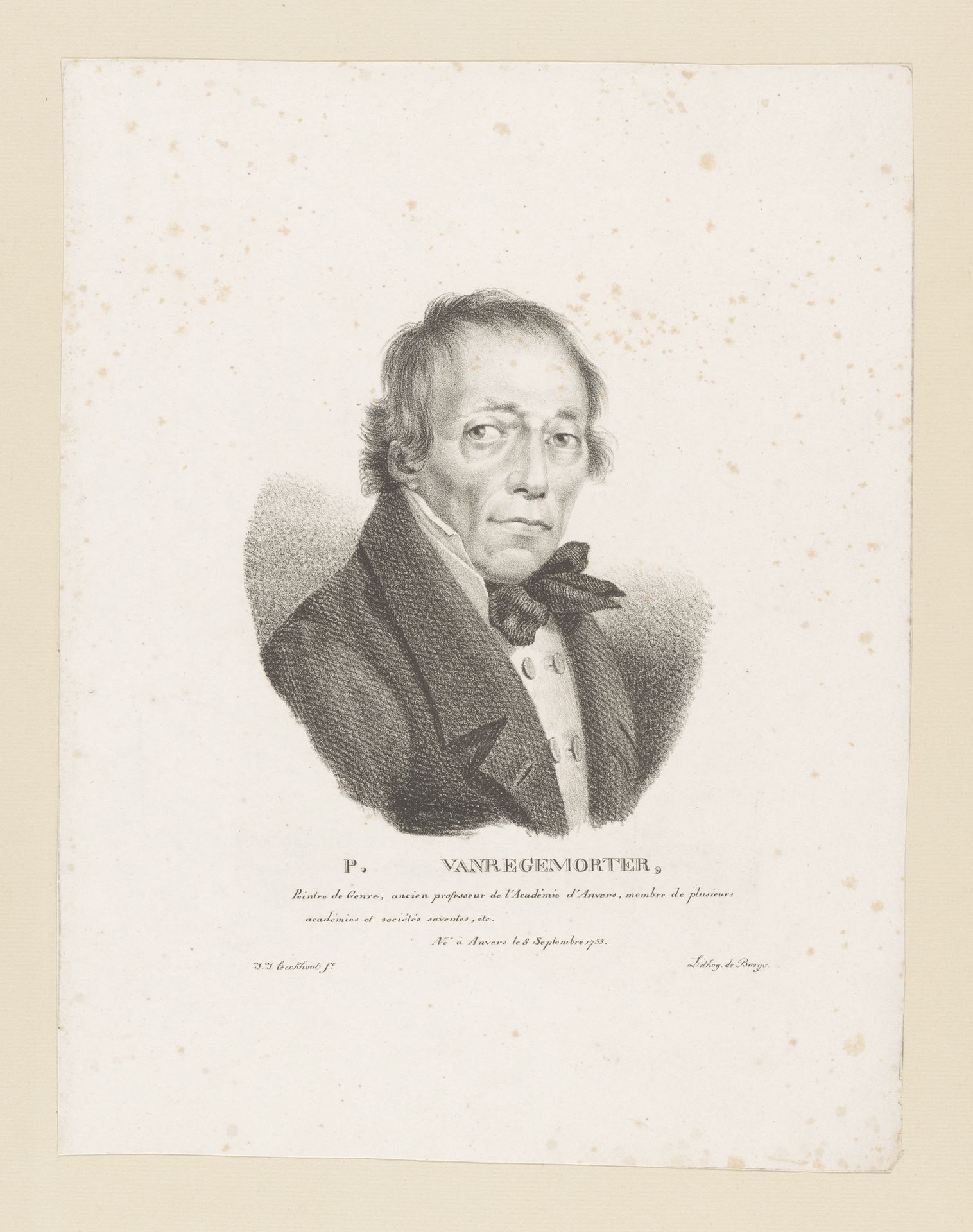 Portret van Petrus Johannes van Regemorter by Guillaume Philidor Van den Burggraaff