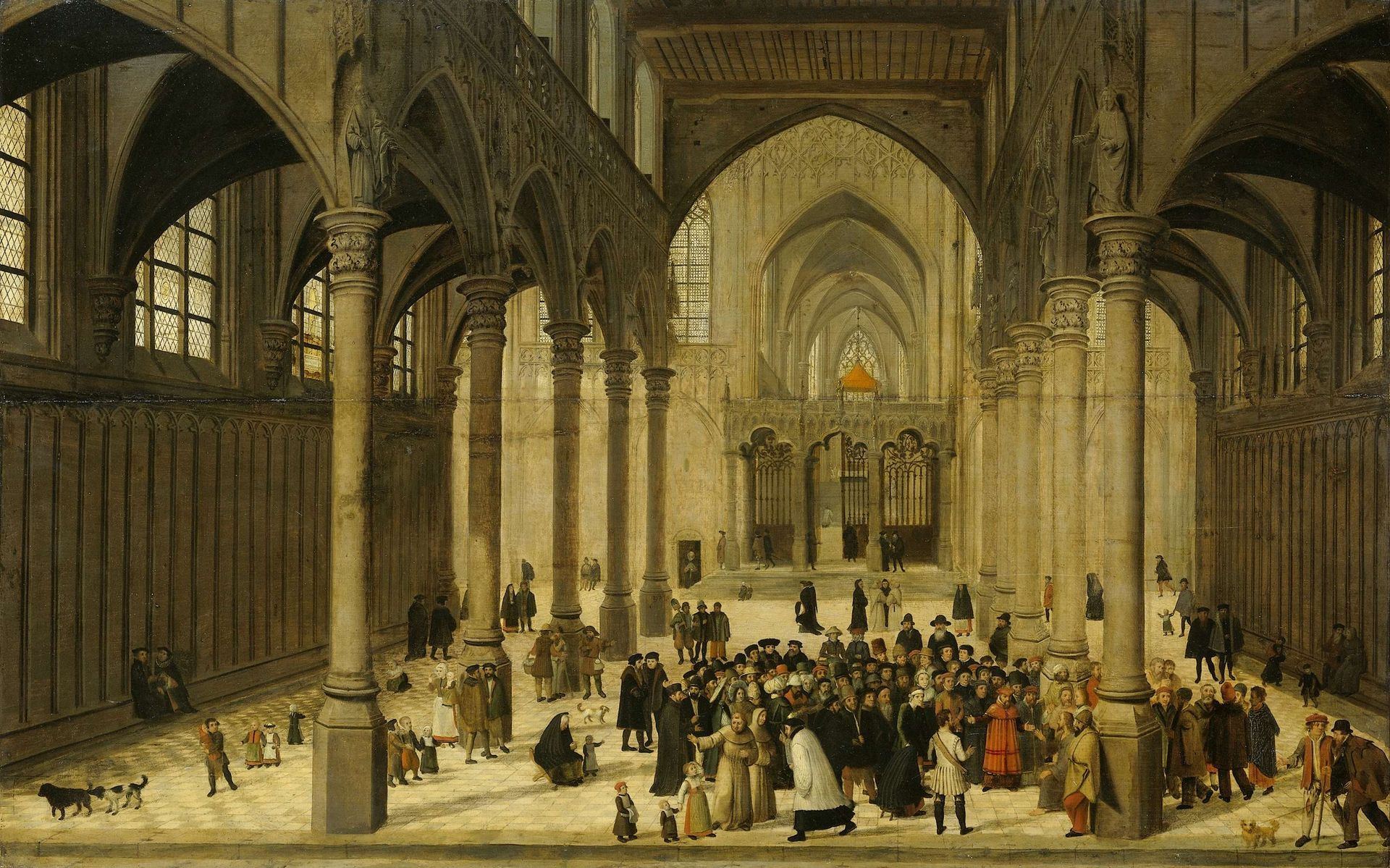 Church Interior with Christ Preaching to a Congregation by Cornelis van Dalem