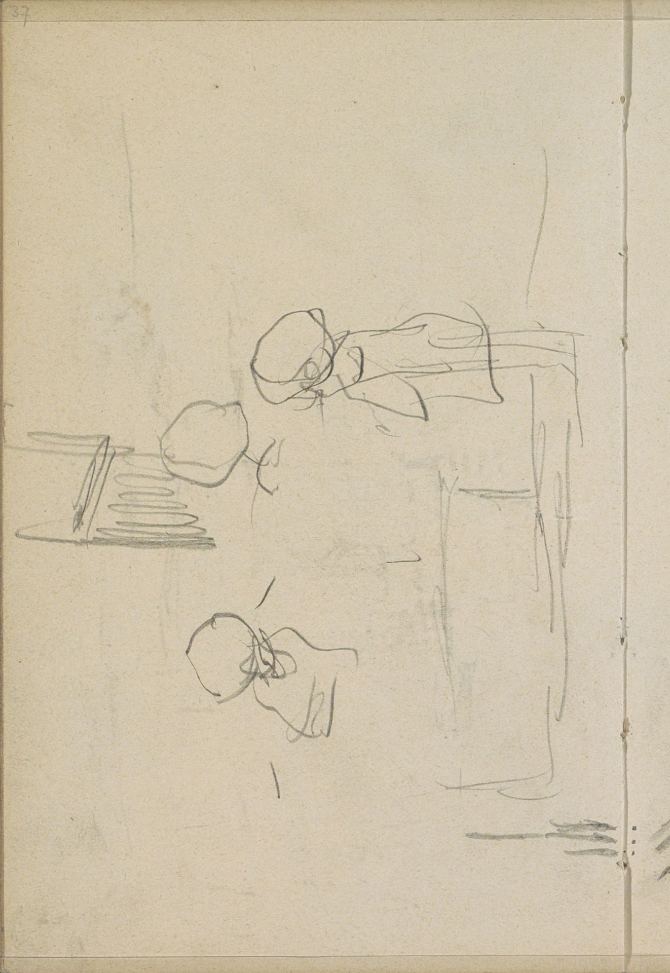 Drie kinderen bij een orgel by George Hendrik Breitner