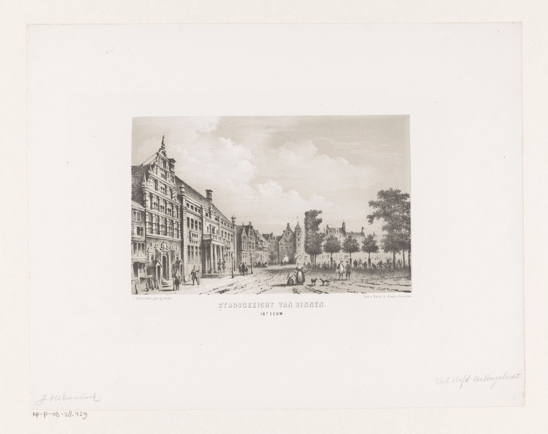 Stadsgezicht in de achttiende eeuw by Johannes Hilverdink