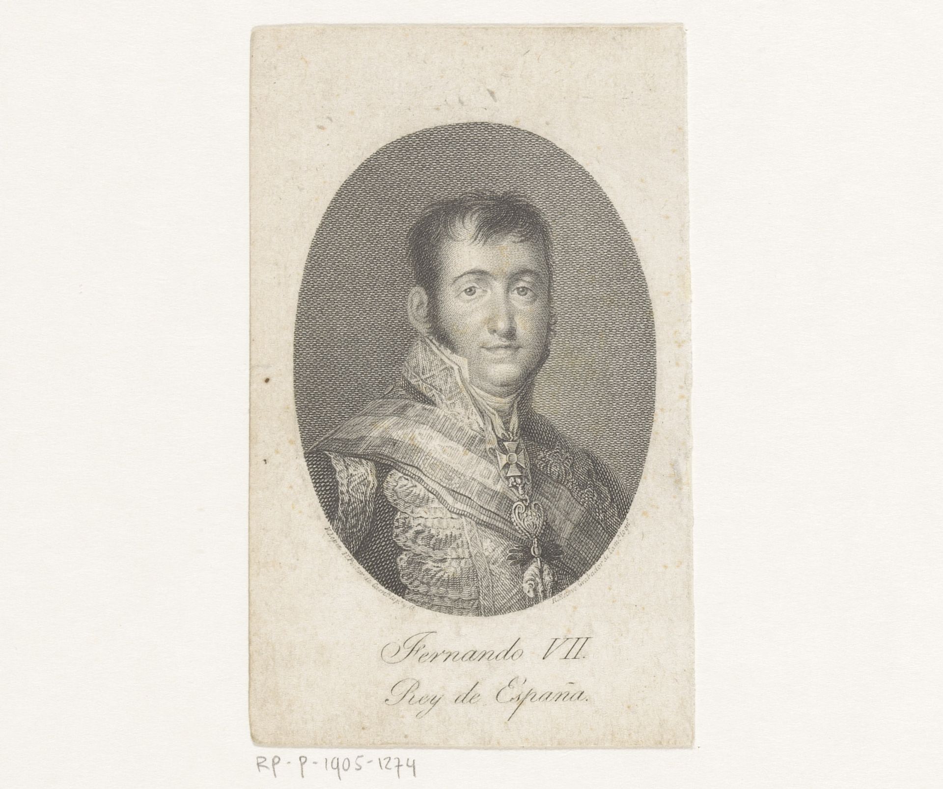 Portret van Ferdinand VII, koning van Spanje by Rafael Esteve y Vilella