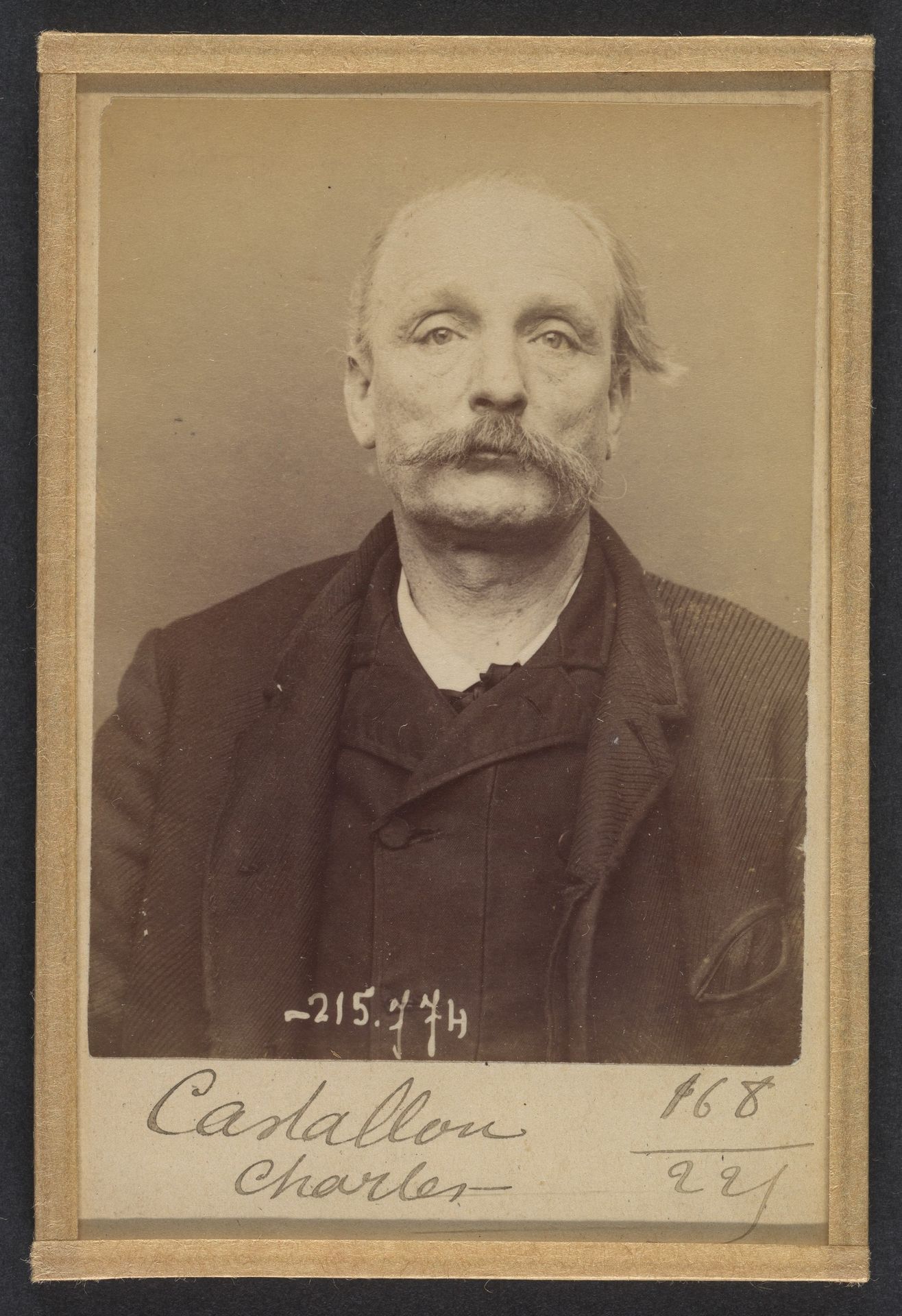Castallou. Charles. 53 ans, né le 4/10/41 à Paris IIe. Tapissier. Anarchiste. 16/3/94. by Alphonse Bertillon