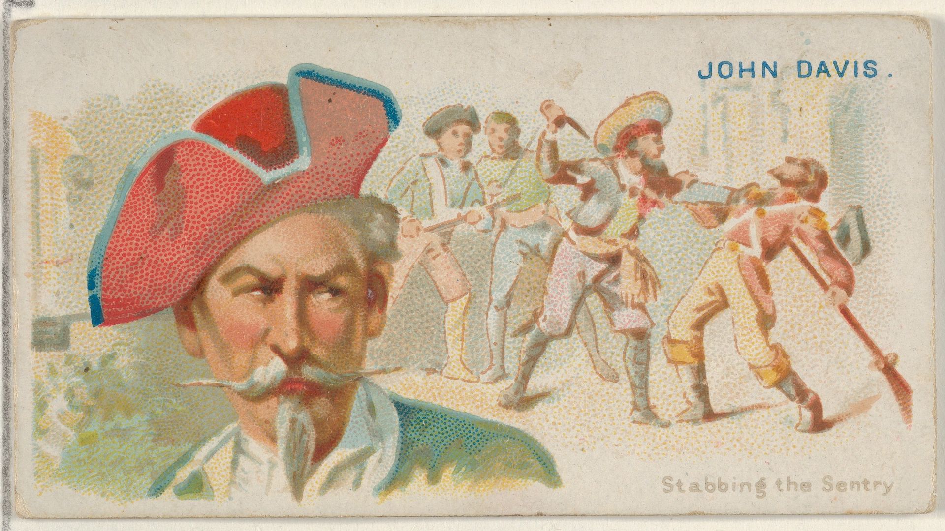 John Davis, Stabbing the Sentry, from the Pirates of the Spanish Main series (N19) for Allen & Ginter Cigarettes by Allen & Ginter