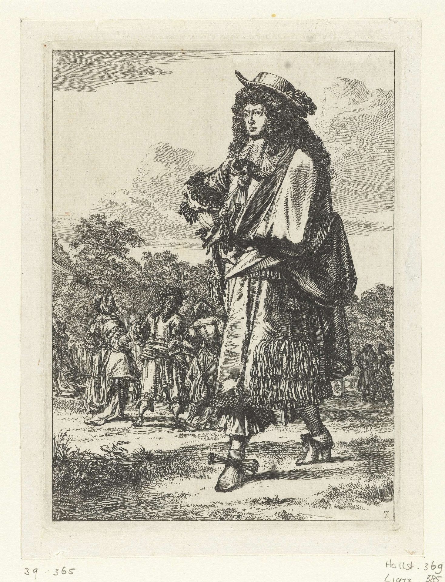 Figures à la mode, no. 7: Man in rhingrave by Romeyn de Hooghe