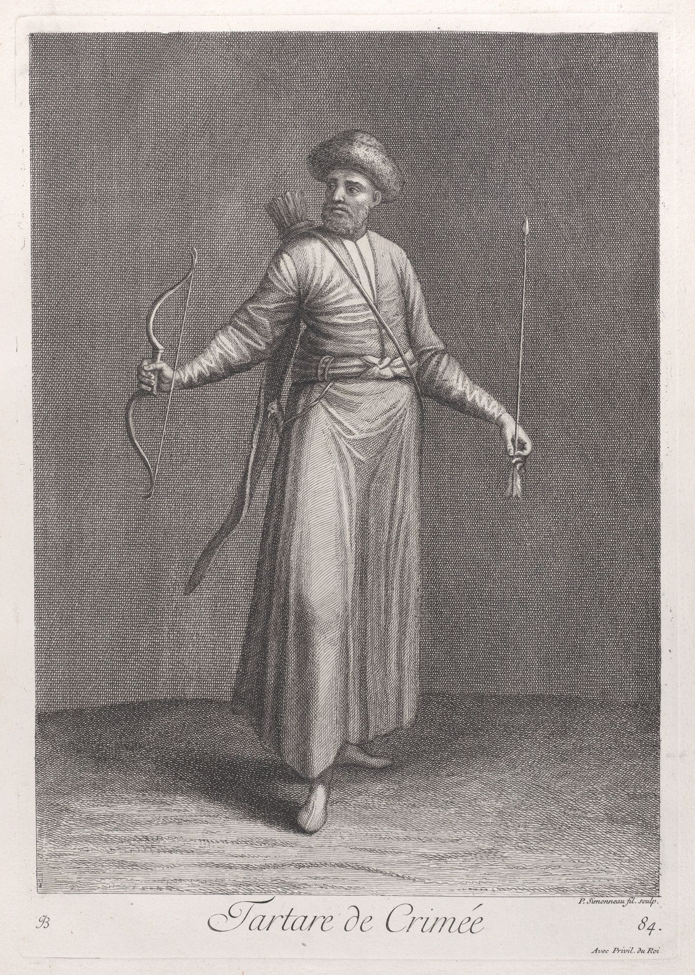 Tartare de Crimée, plate 84 from "Recueil de cent estampes représentent differentes nations du Levant" by Jean Baptiste Vanmour