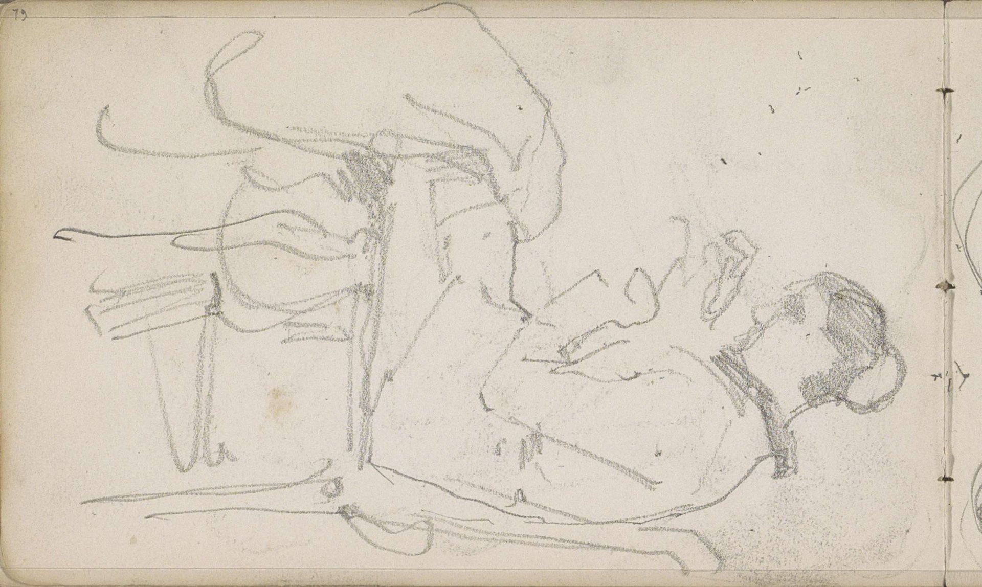 Handwerkende vrouw, in profiel by George Hendrik Breitner