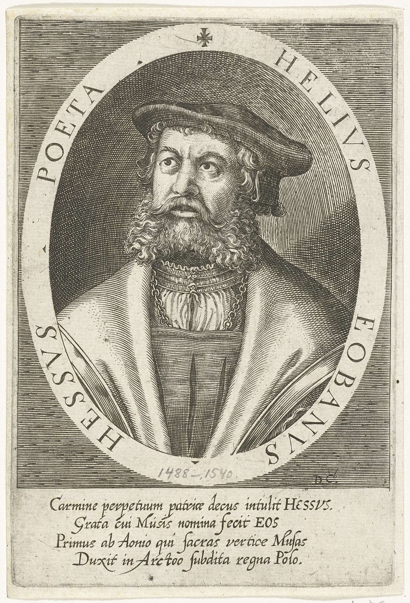 Portret van de dichter Helius Eobanus Hessus by Dominicus Custos
