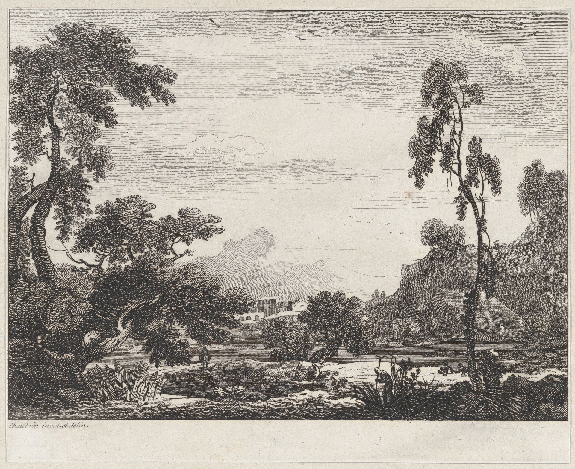 Landscape by Jean-Baptiste-Claude Chatelain