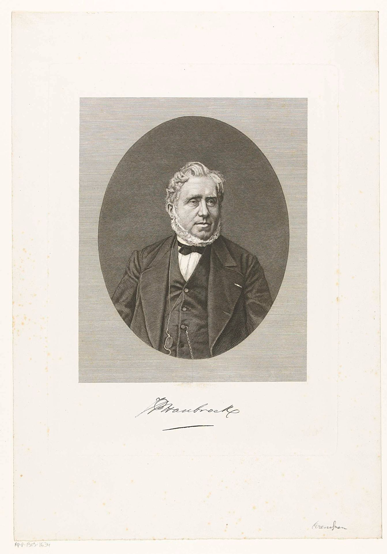 Portret van Johannes Petrus Hasebroek by Friedrich Wilhelm Burmeister