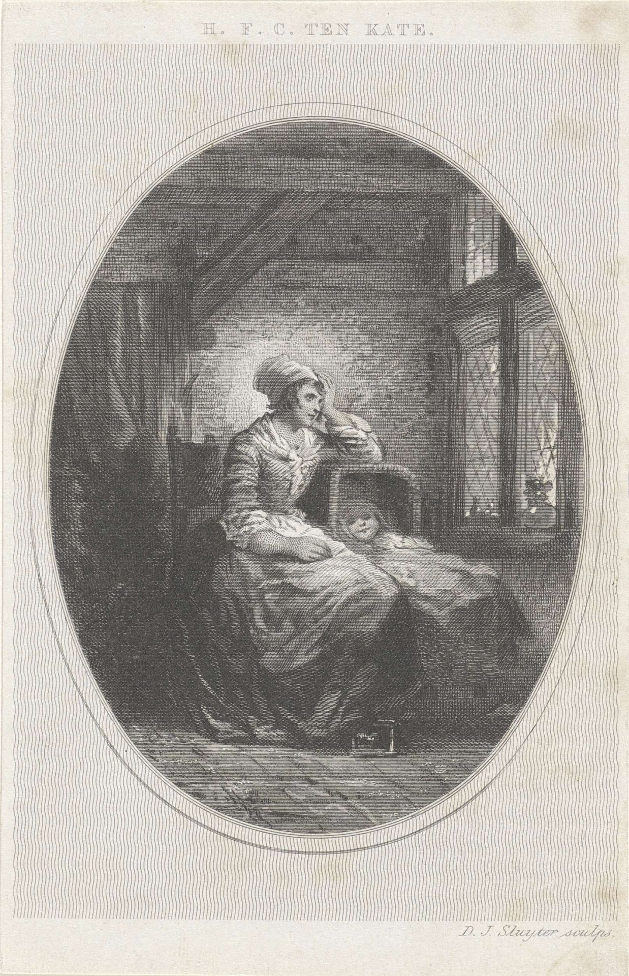 Vissersvrouw bij een wieg by Dirk Jurriaan Sluyter