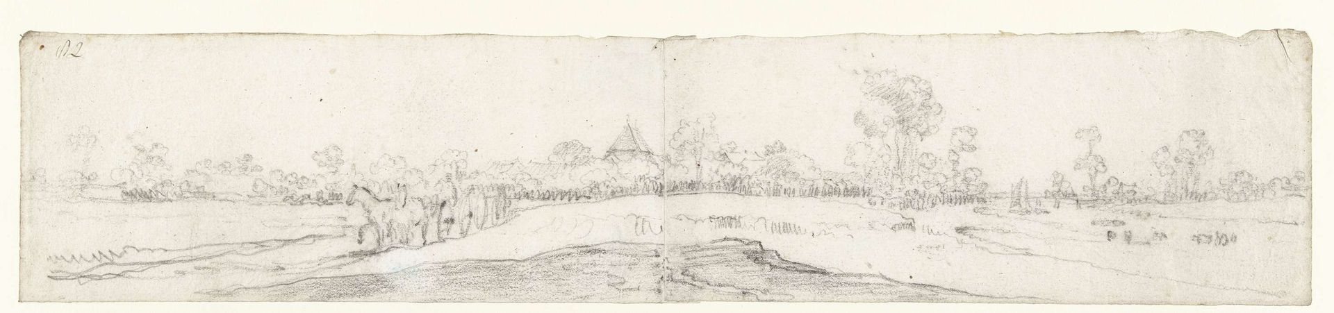 Landschap met een paard en wagen by Gerard ter (II) Borch