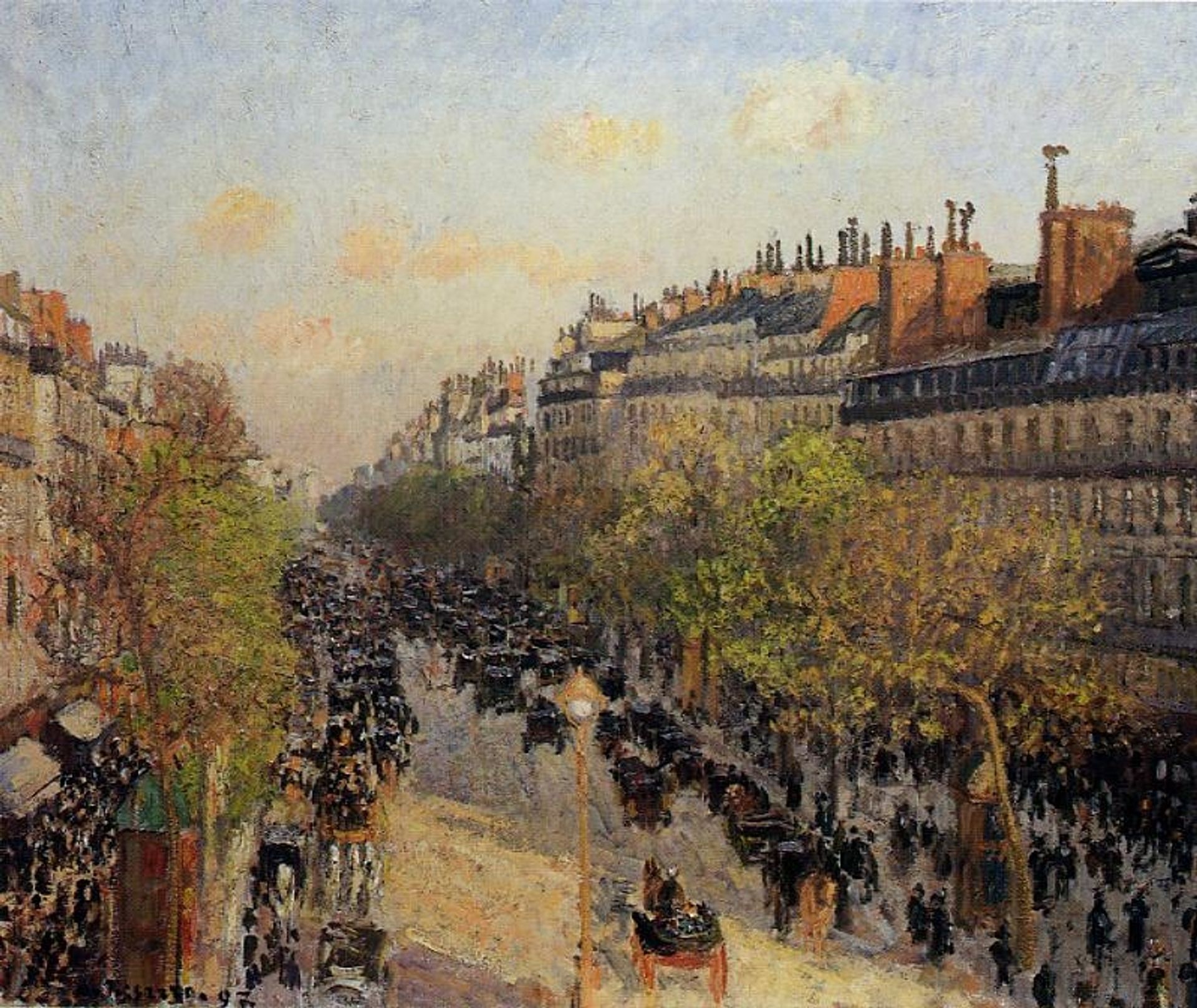 Boulevard Montmartre, Sunset by Camille Pissarro