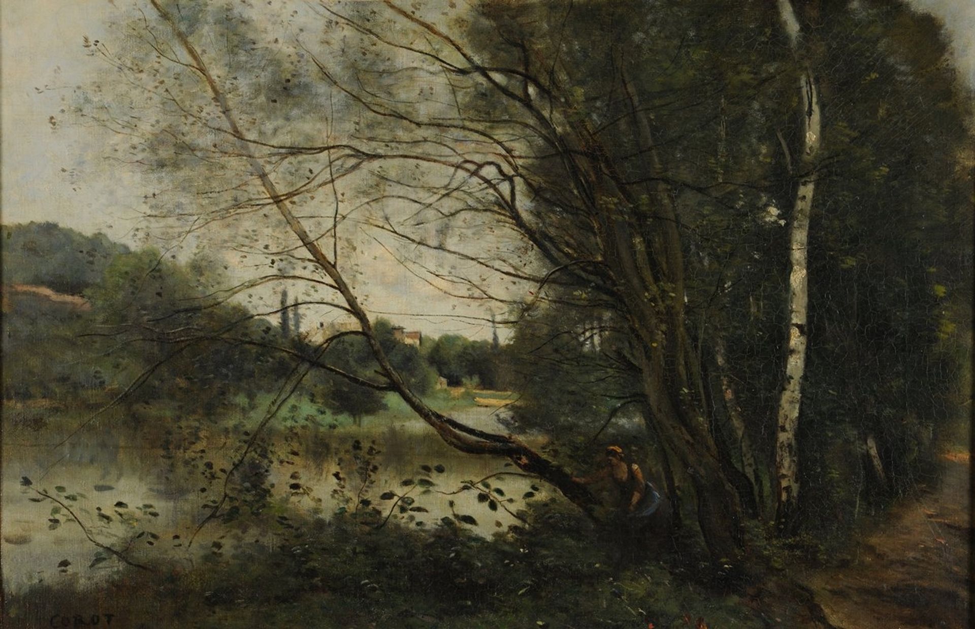 L’étang à l’arbre penché by Camille Corot
