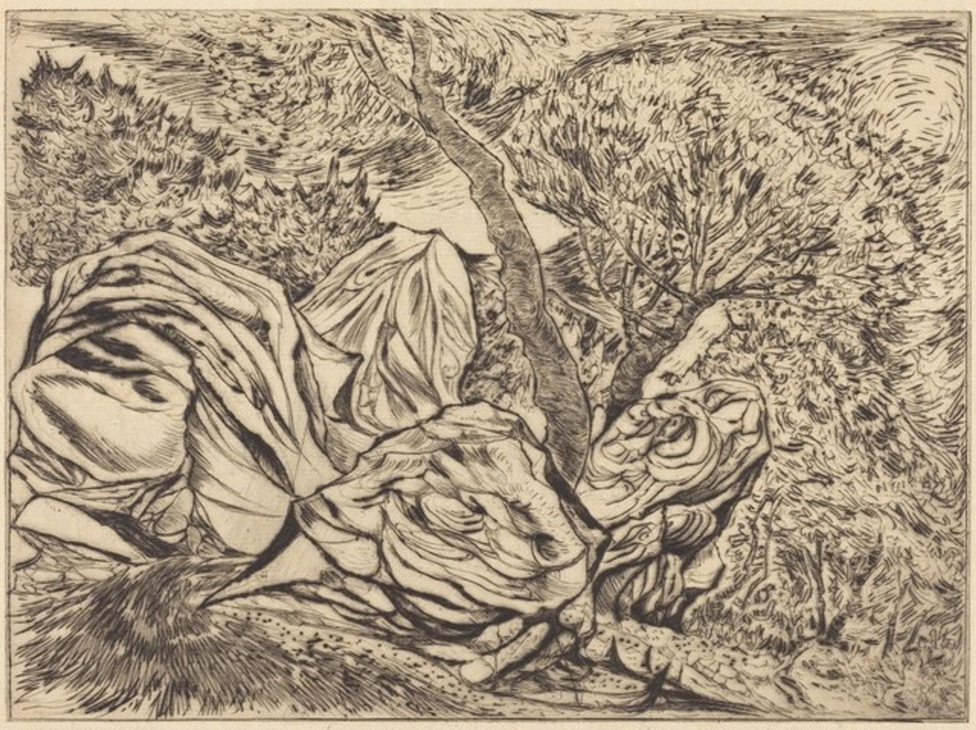 Landscape Fantasy with Large Rocks and Trees by Tomás Joseph Harris
