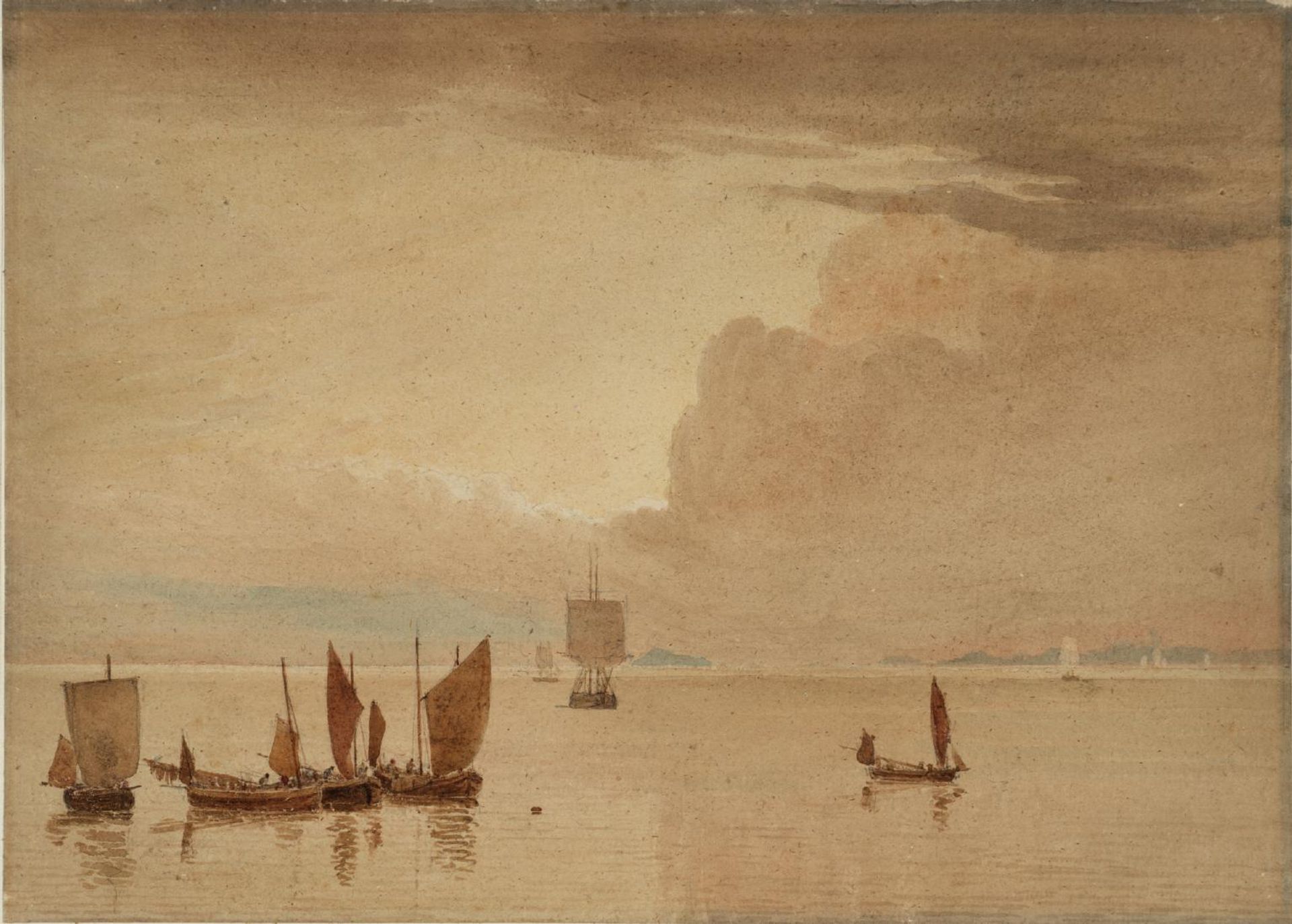 Sea-piece with Fishing Boats in a Calm by John Varley