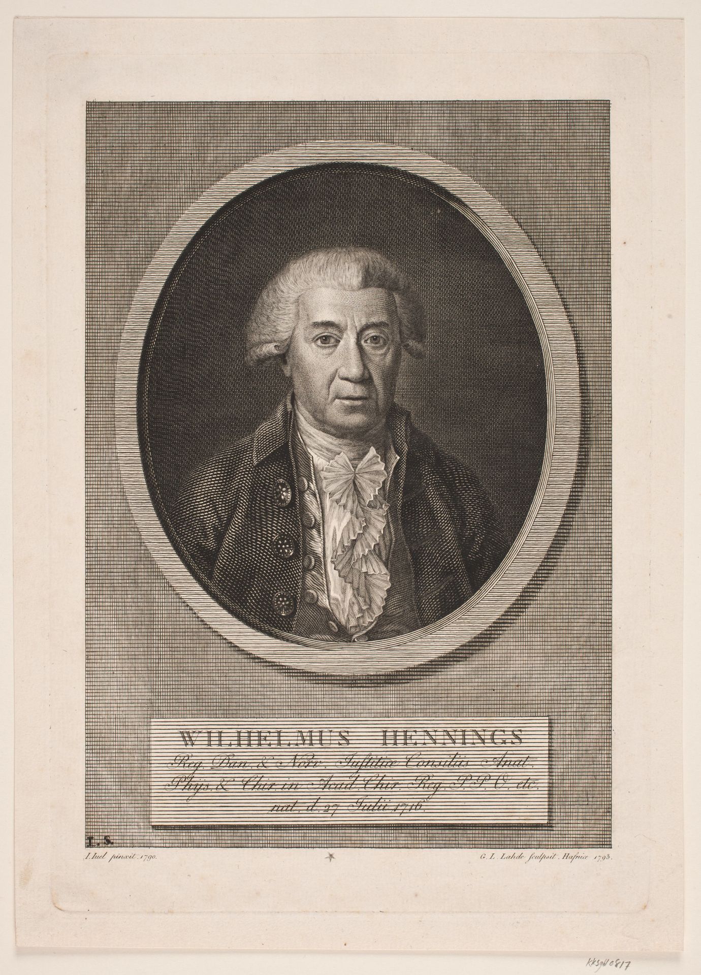 Wilhelmus Hennings by Gerhard Ludvig Lahde