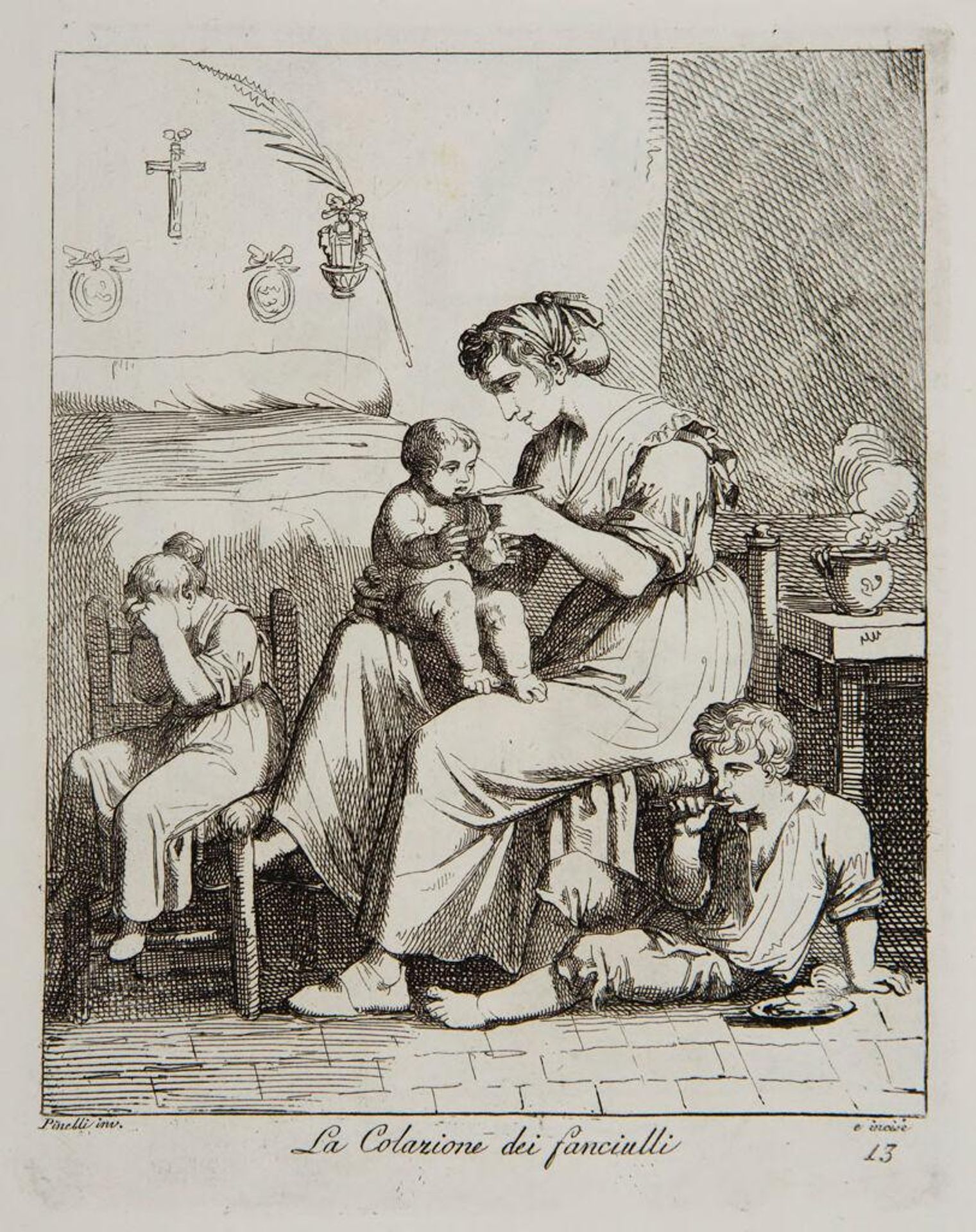 The Children's Lunch by Bartolomeo Pinelli