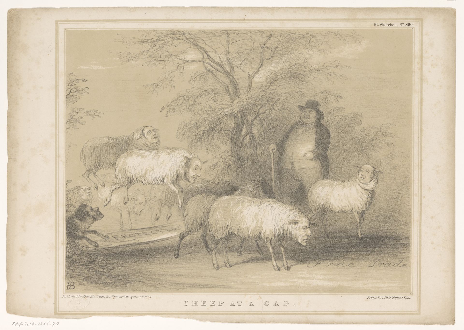 Spotprent met Britse schapen by John Doyle