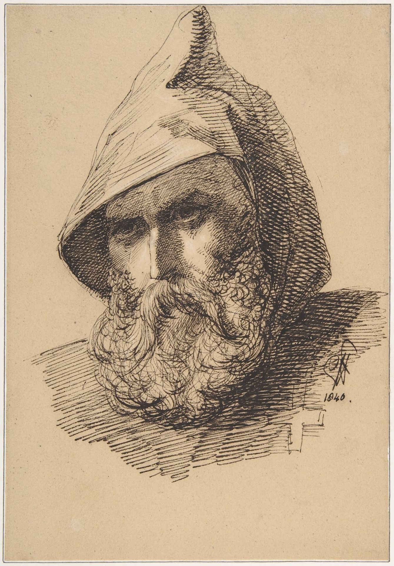 Head of a Male Pilgrim by Sir George Hayter