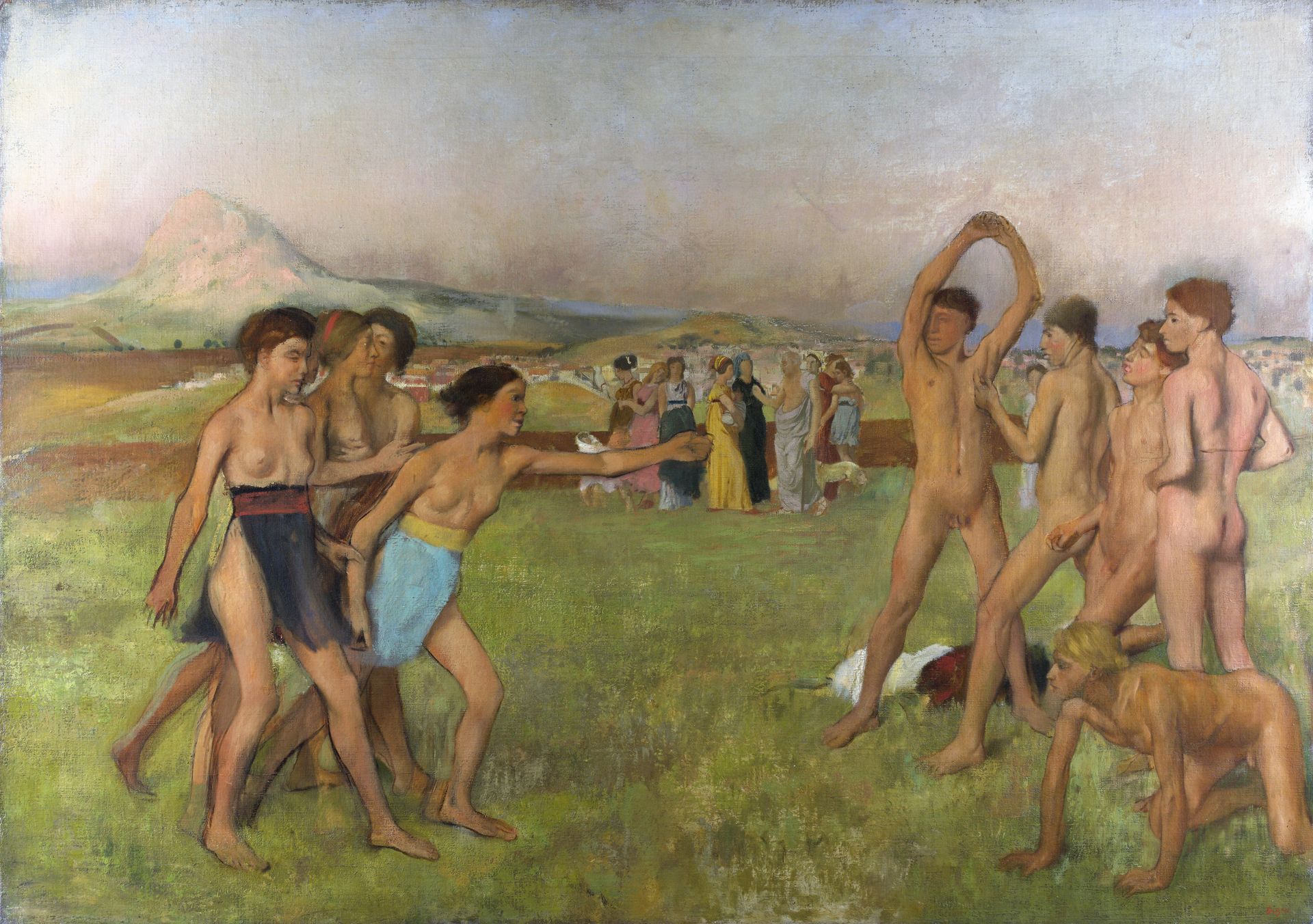 Young Spartans Exercising by Edgar Degas