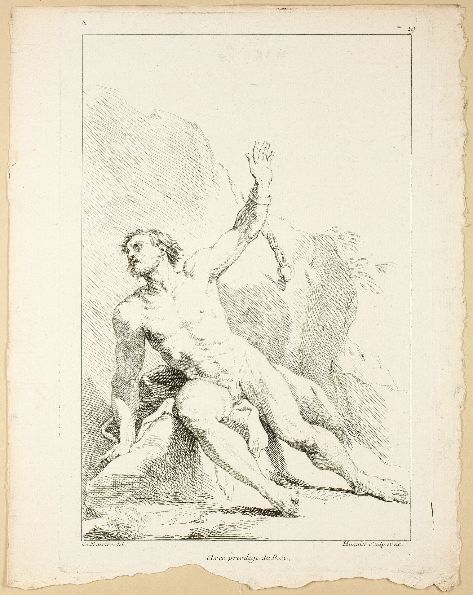 Figure, from Premier livre de figures d’Academies gravées en Partie par les Professeurs de l’ Académie Royale by Gabriel Huquier