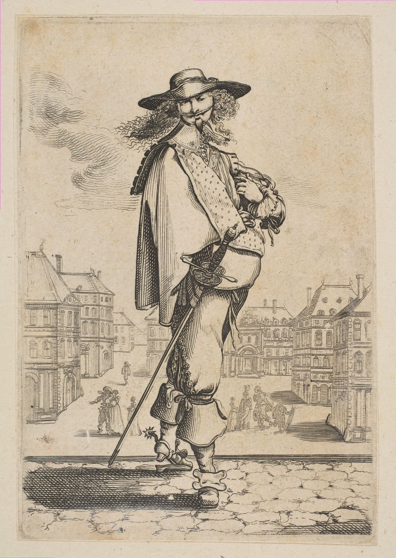 Gentleman with a Sword Before Some Buildings by Anonymous