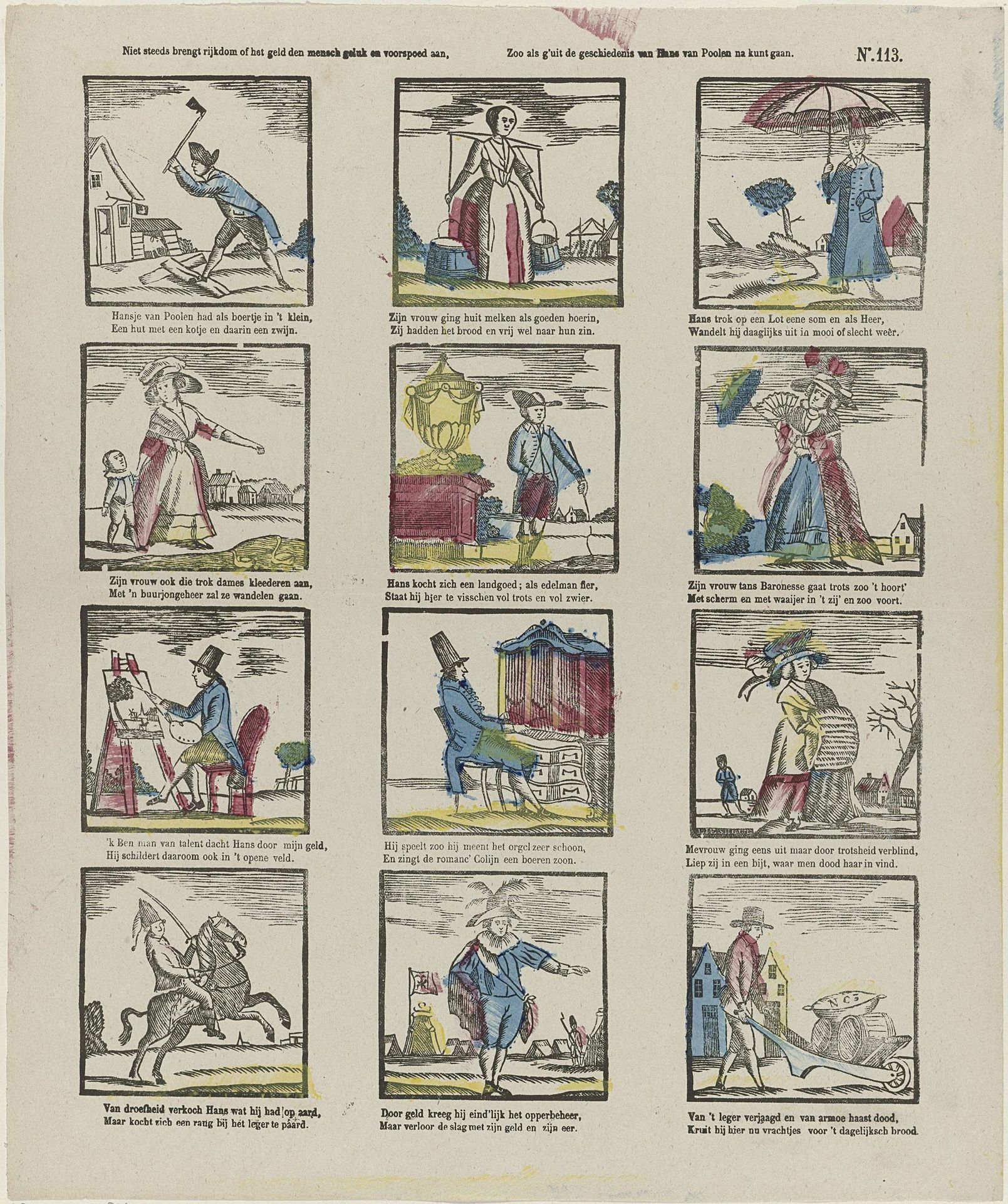 Niet steeds brengt rijkdom of het geld den mensch geluk en voorspoed aan, / Zoo als g'uit de geschiedenis van Hans van Poolen na kunt gaan by Johannes Egbertus van Lieshout