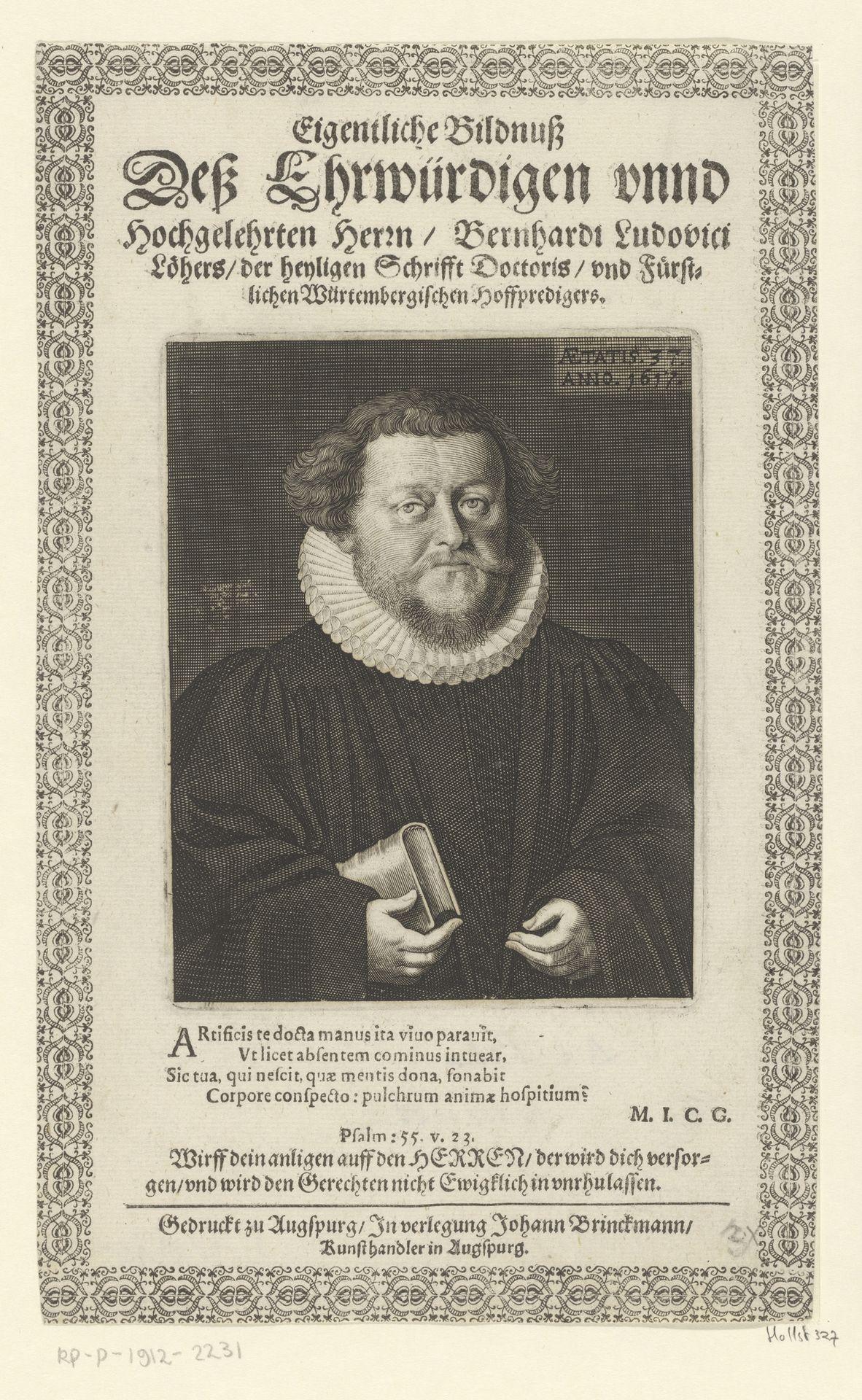 Portret van Bernhard Ludwig Löher op 37-jarige leeftijd by Lucas Kilian