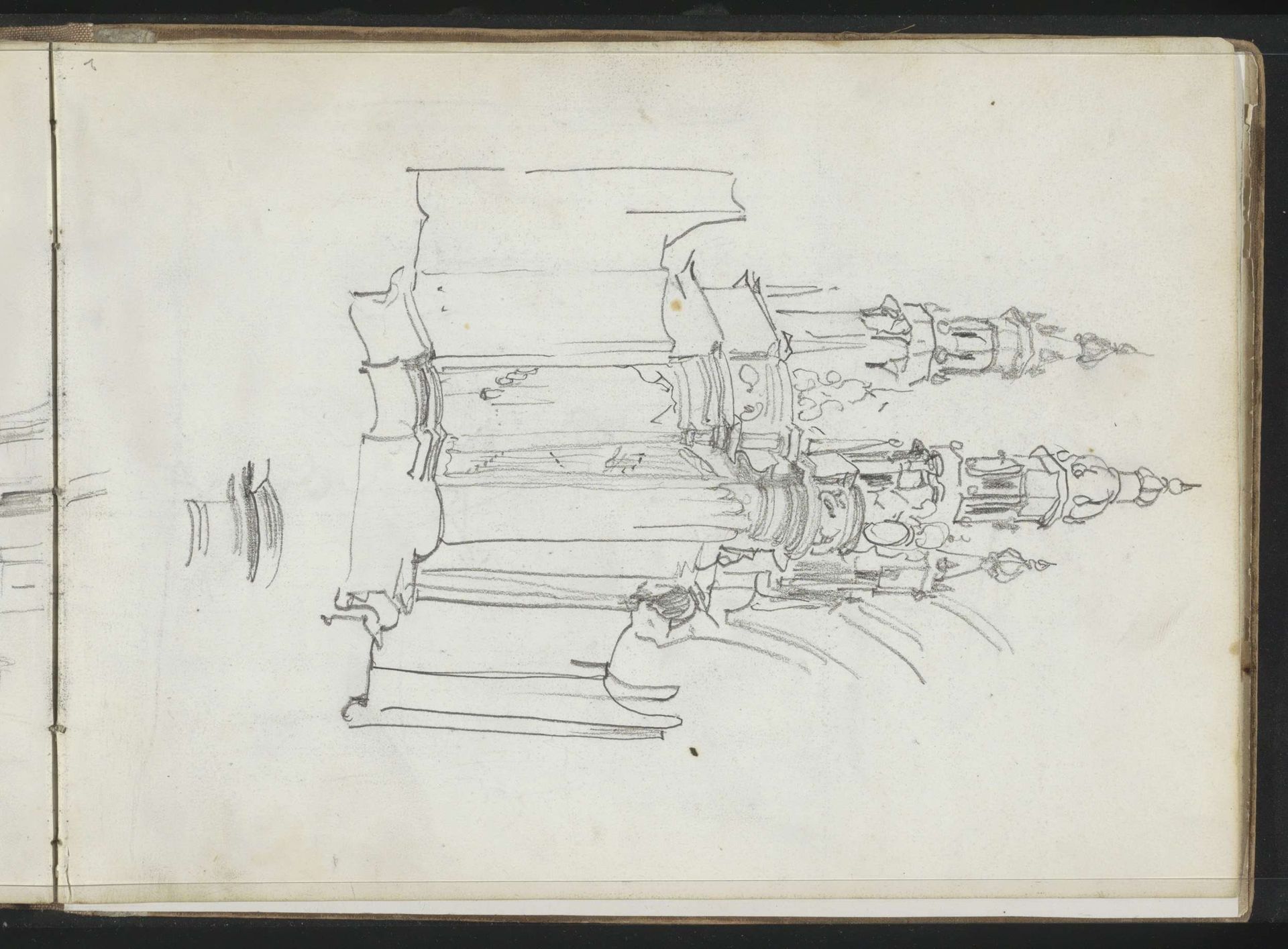 Schets van het transeptorgel in de Nieuwe Kerk, Amsterdam by Johannes Bosboom