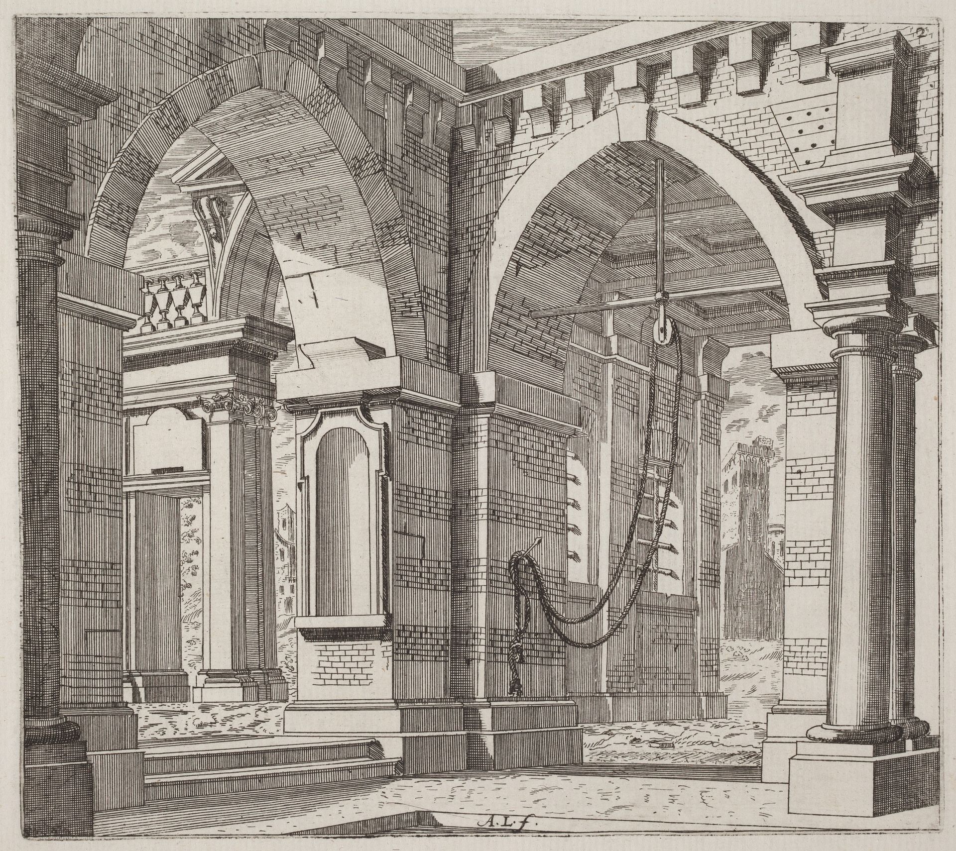 Architectural Fantasy with Arched Gateways by Giuseppe Antonio Landi