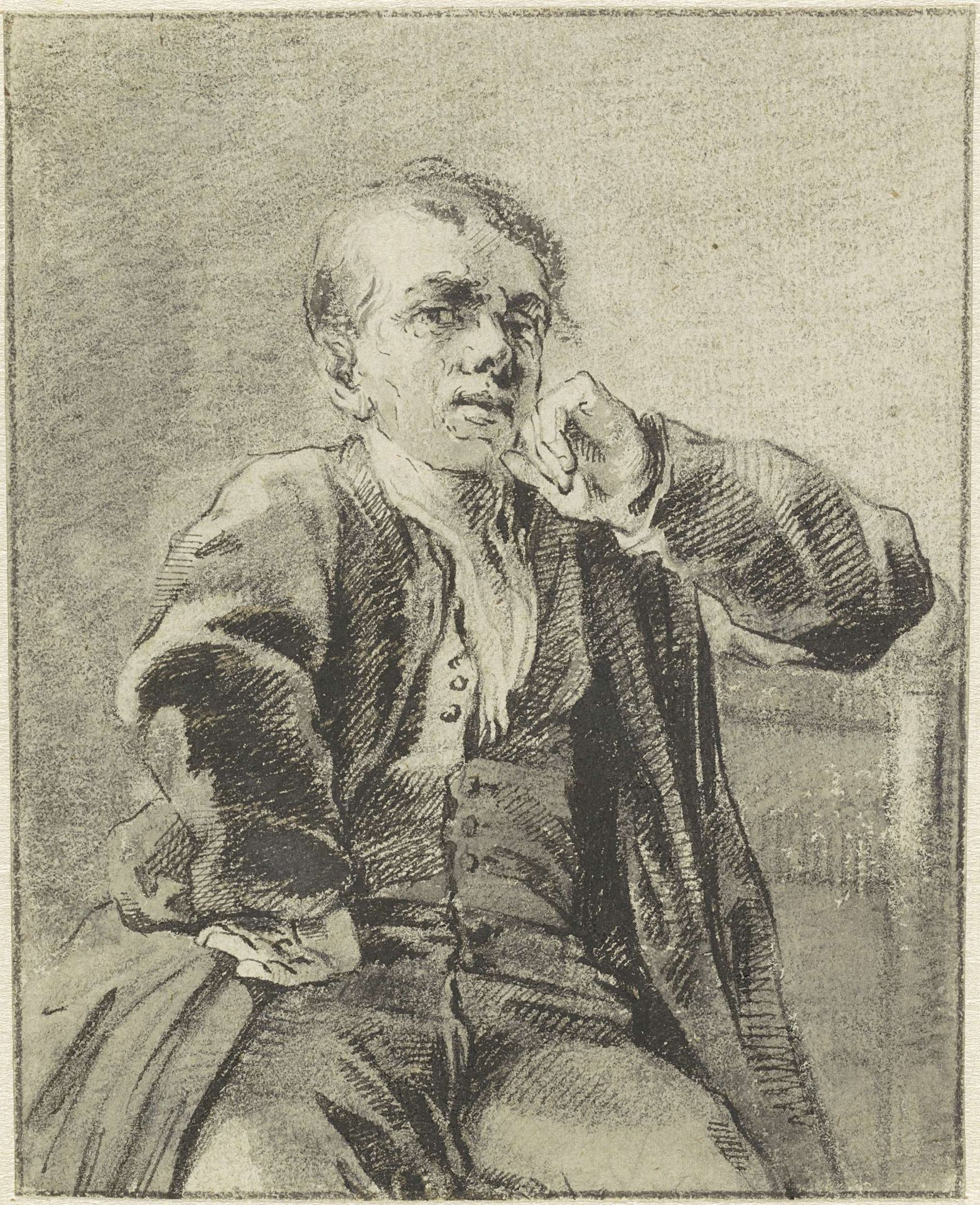 Zelfportret van Reinier Vinkeles I by Reinier Vinkeles