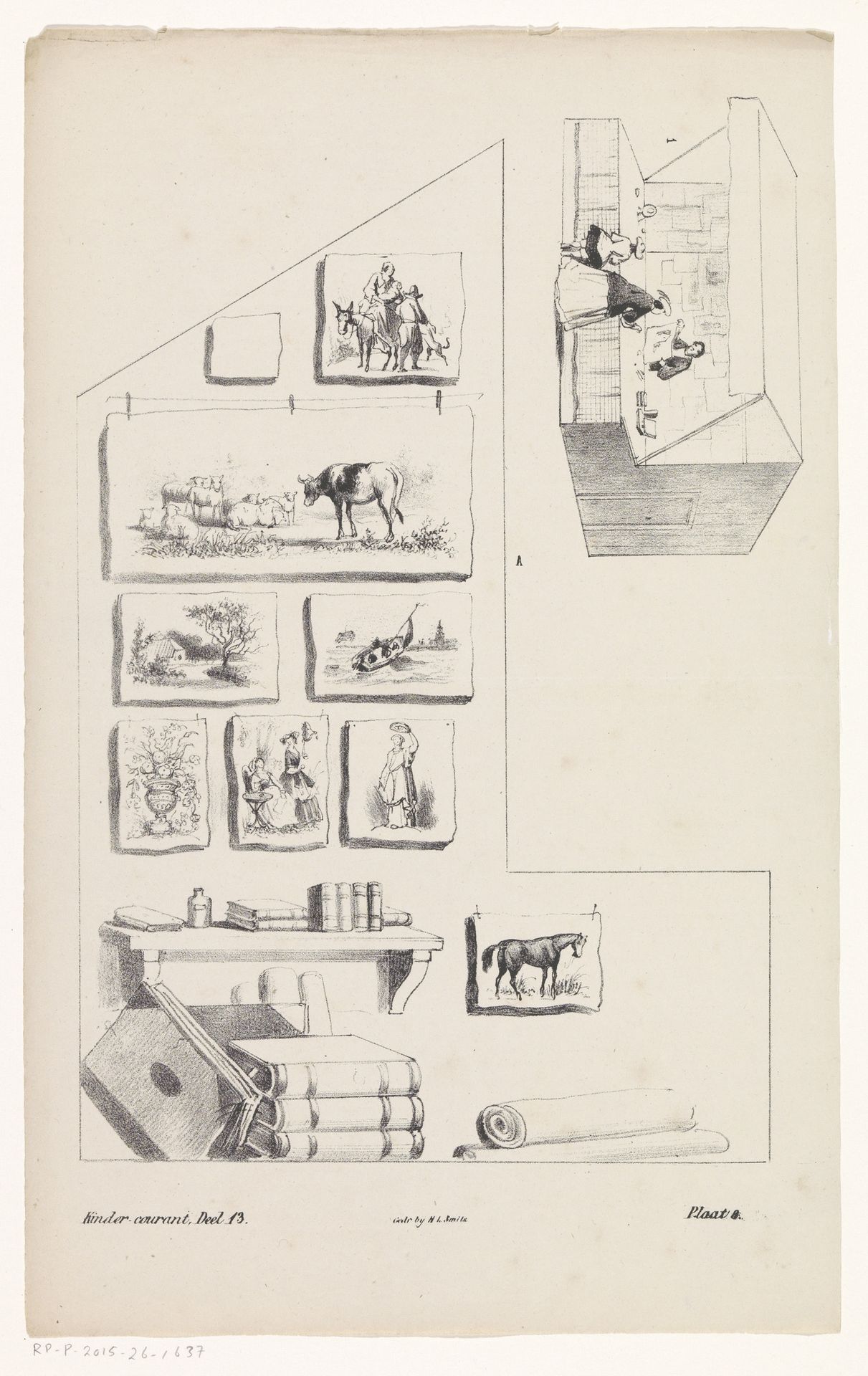 Bouwplaat voor een prentenkraam by Anonymous