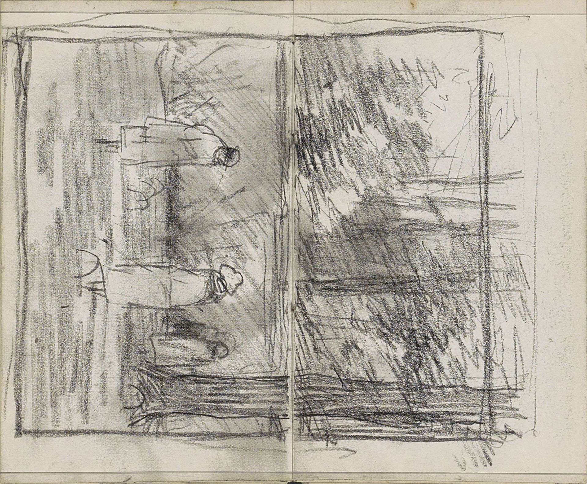 Veld met vogelverschrikkers by Anton Mauve