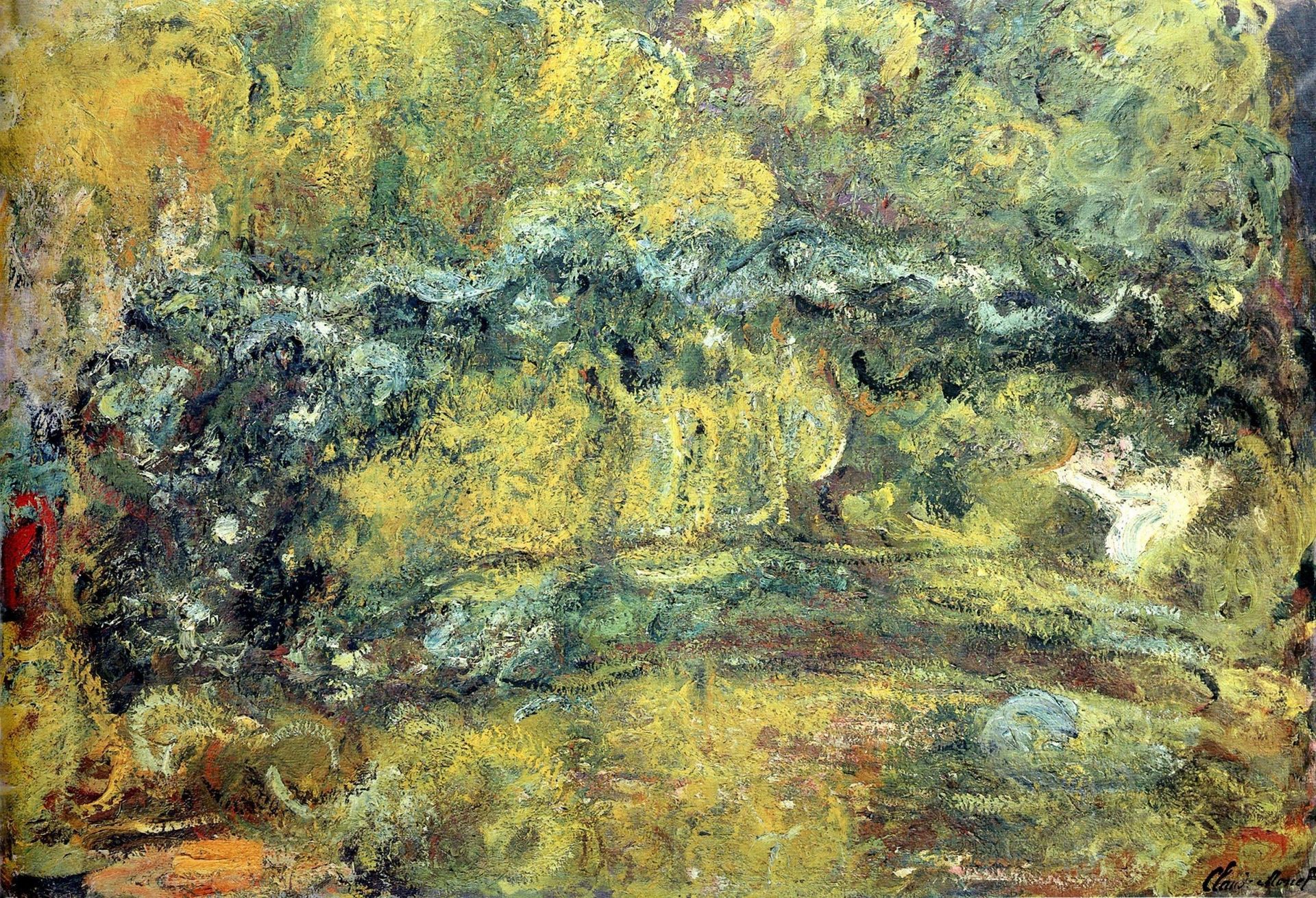The Japanis Bridge (Footbridge over the Water-Lily Pond) by Claude Monet