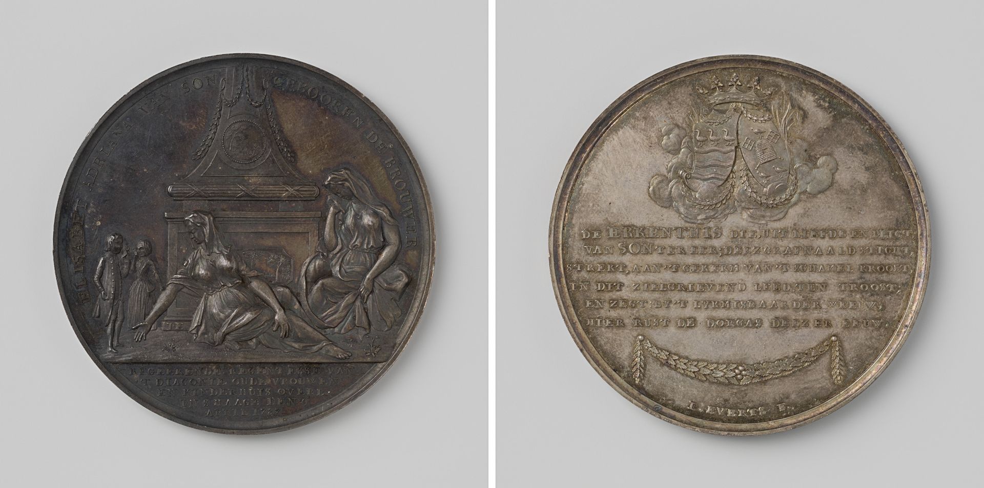 Overlijden van Elisabet Adriana van Son-de Brouwer, regentesse van het Diaconie Oude Vrouwen- en Kinderenhuis te 's-Gravenhage by Joseph Jansz. Everts