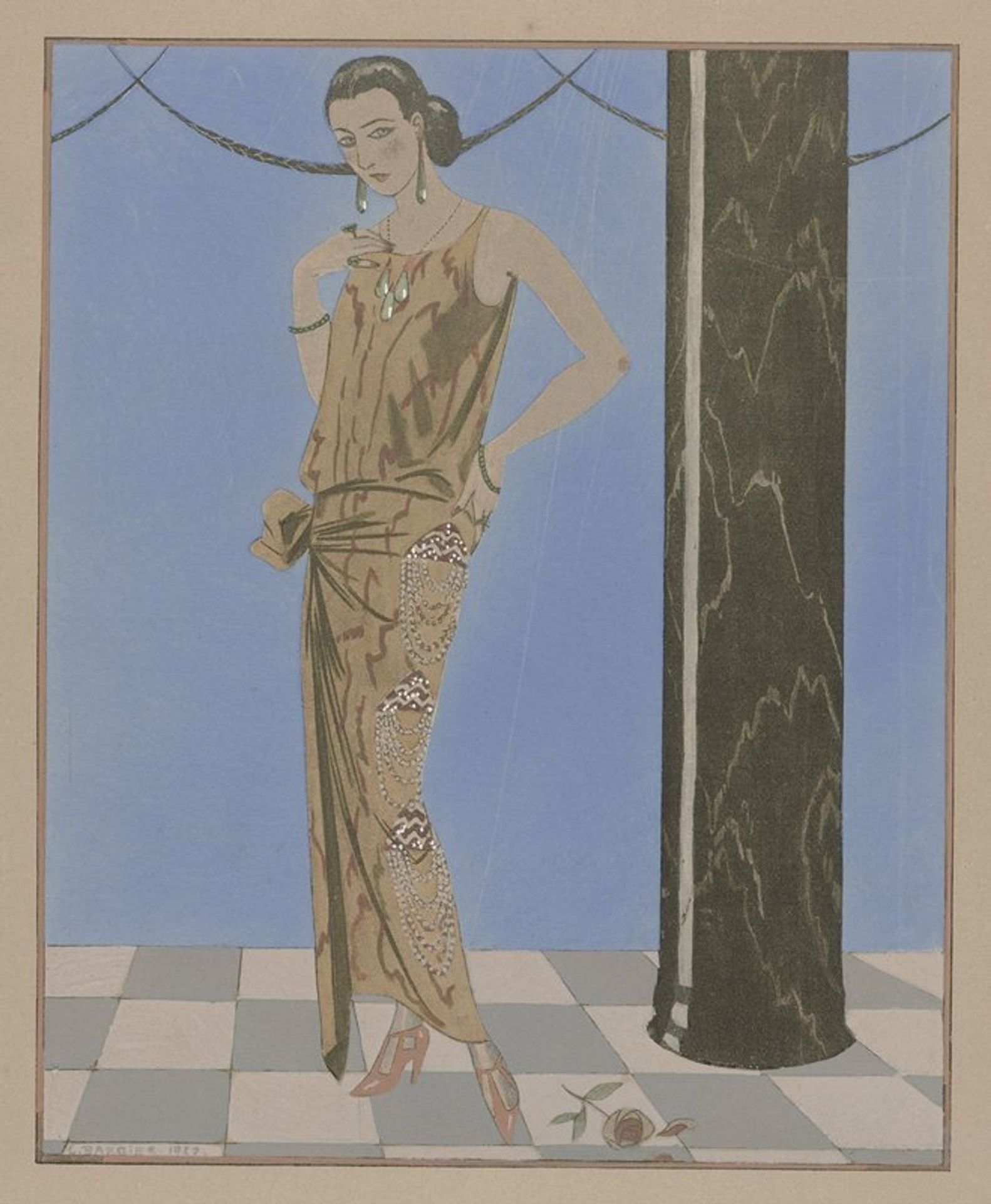 La chambre bleue d’arthénice ; Robe du soir, de Beer by George Barbier