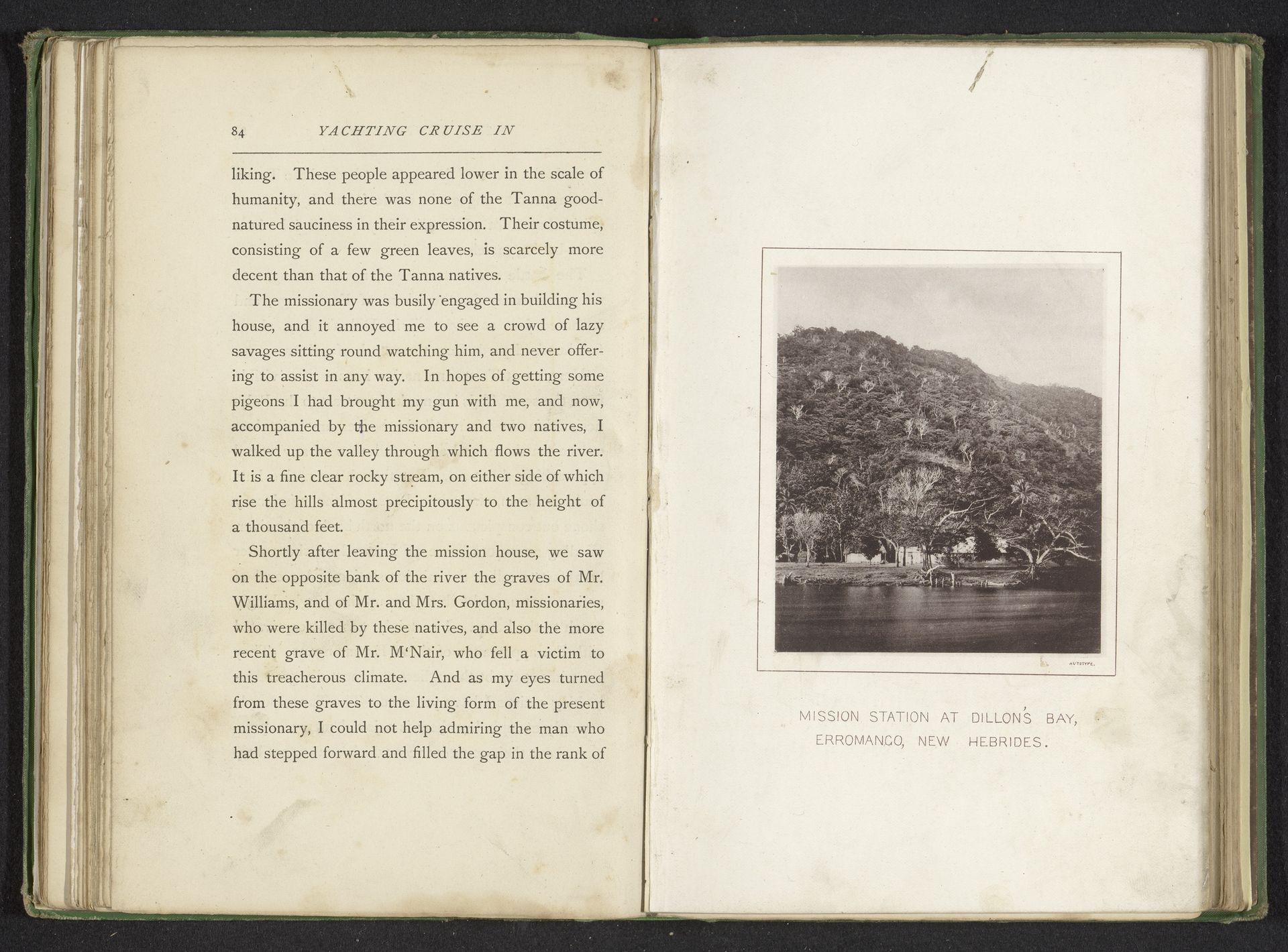 Gezicht op een missiepost in Dillon's bay op Erromango by George Smith