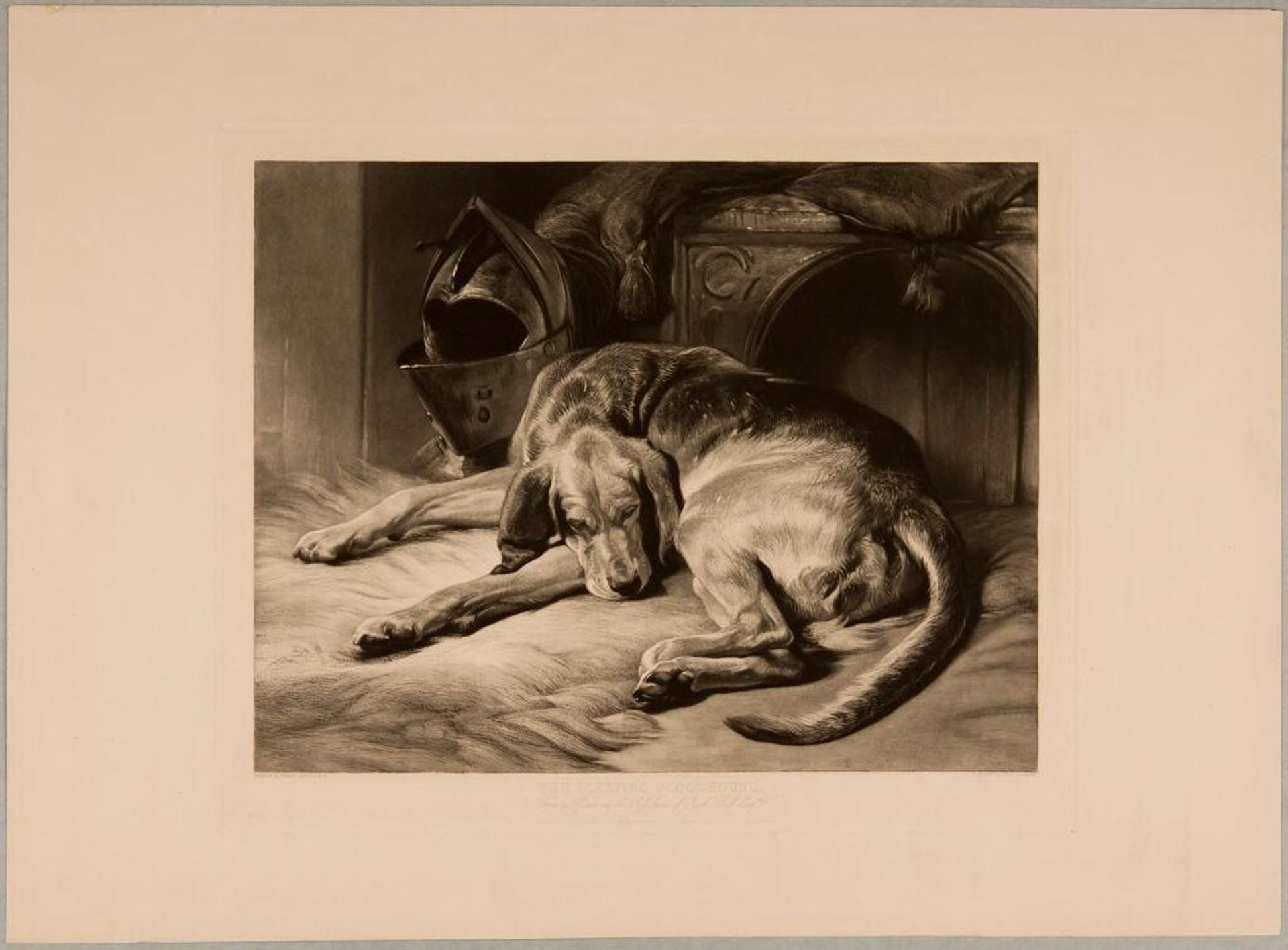Sleeping Bloodhound by Thomas Landseer